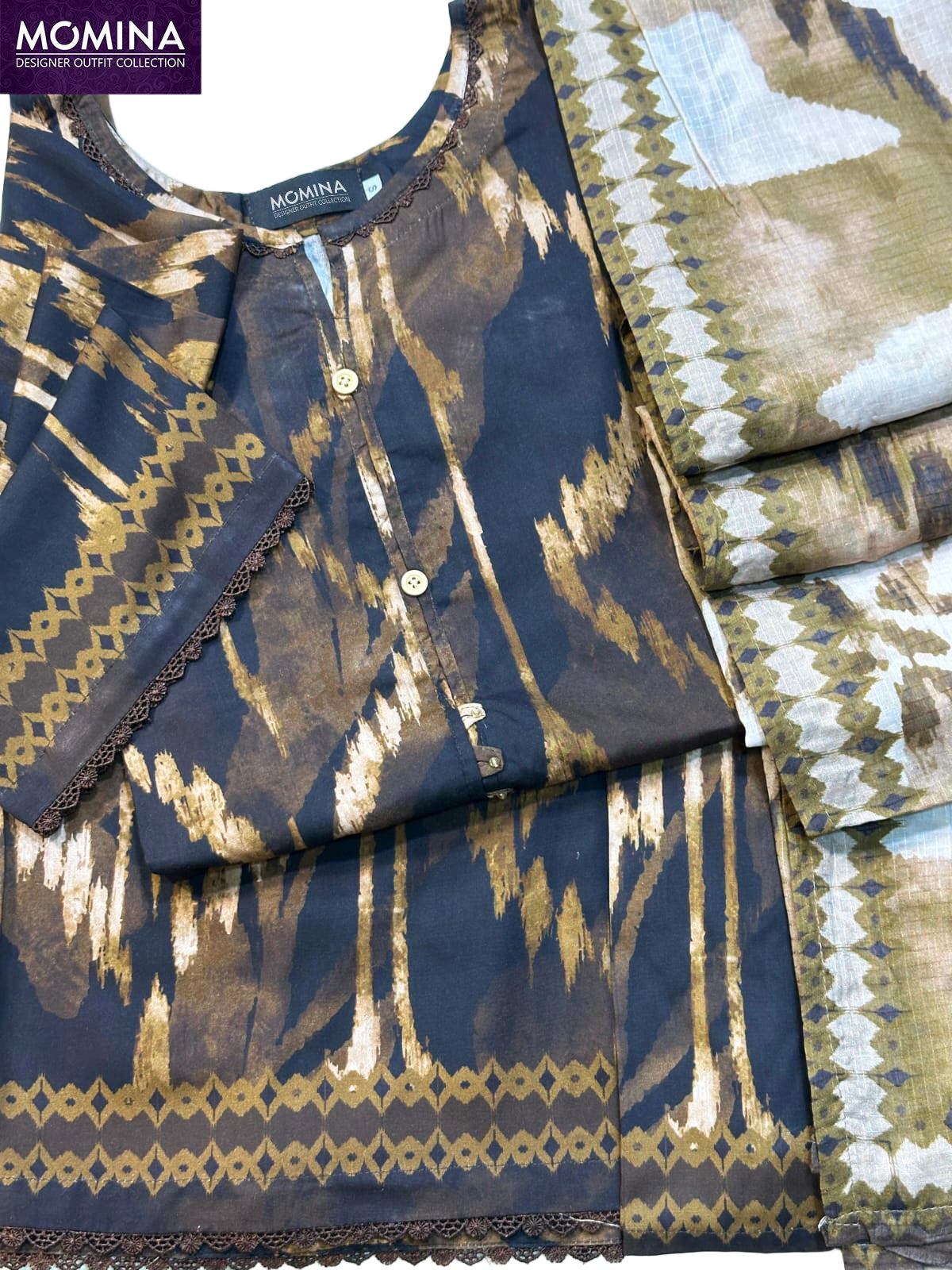 Black & Brown Winter Slub Linen Casual 3-Piece Suit