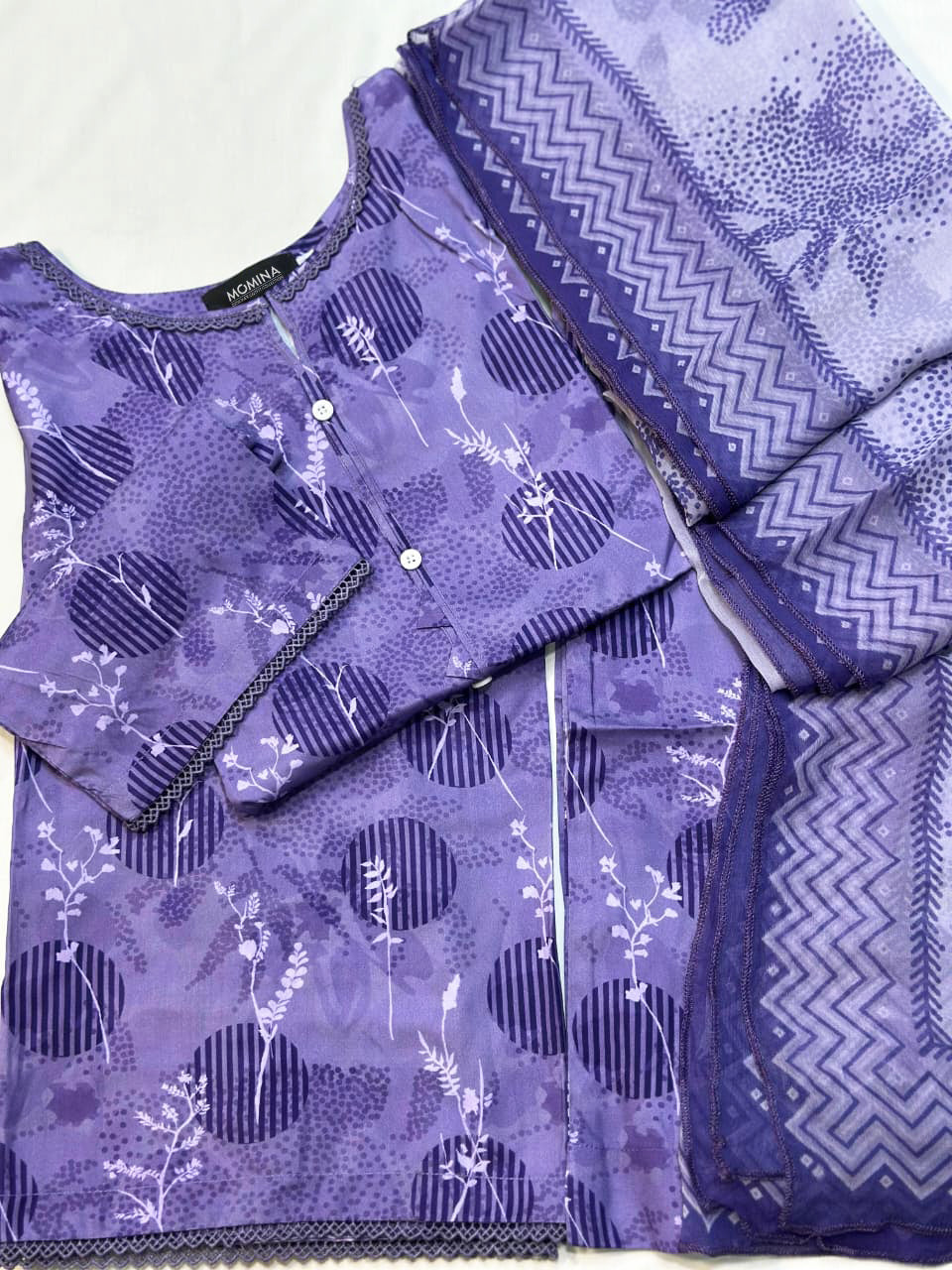 Lavender Winter Slub Linen Casual 3-Piece Suit