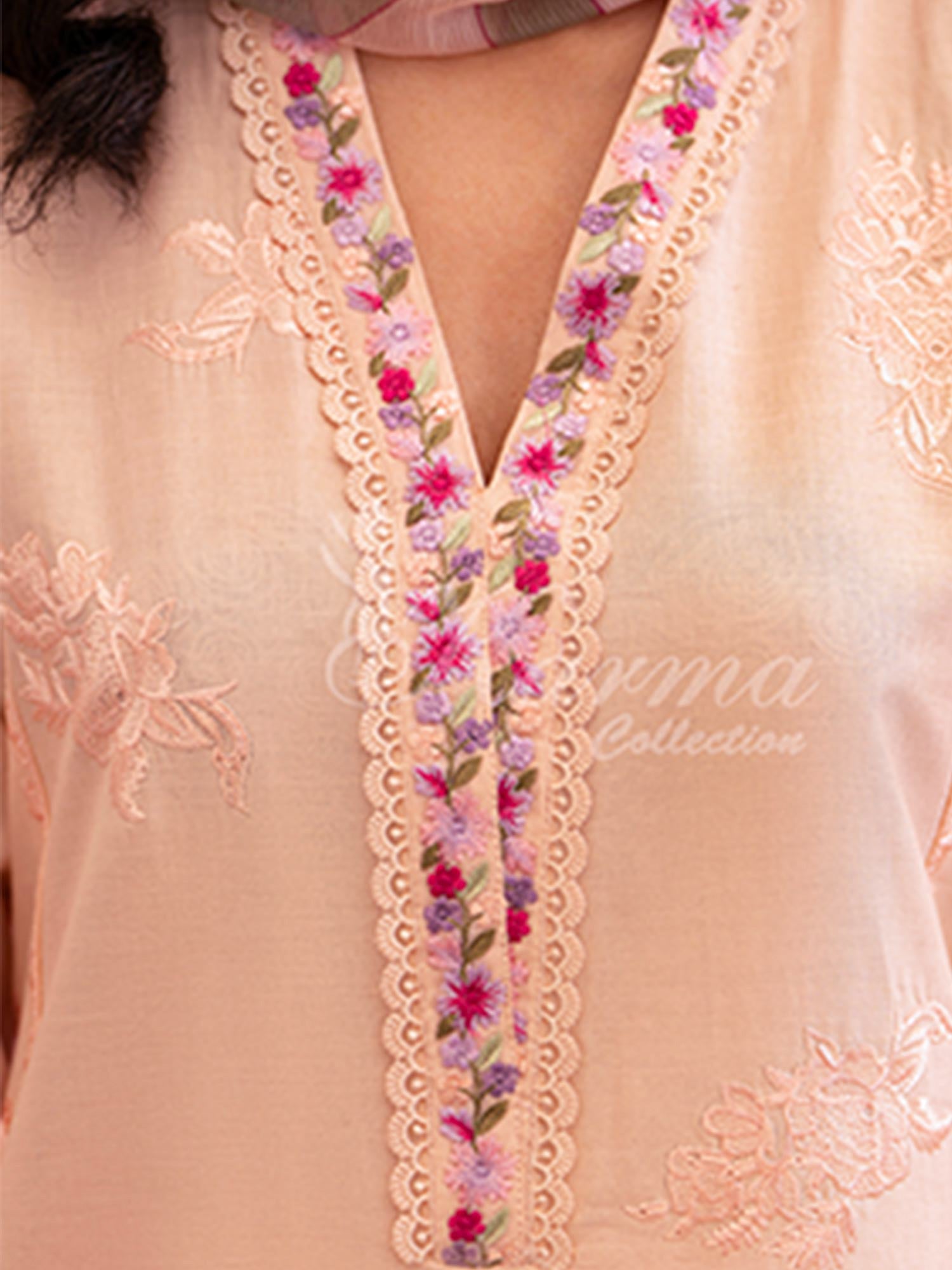 Karma Collection "Kayseria" Pink Embroidered Suit (KC1416)