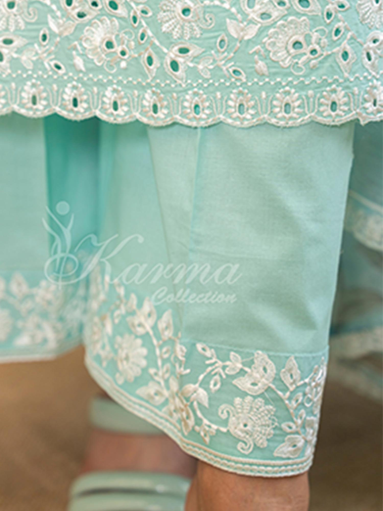 Karma Collection "Kayseria" Soft Blue Embroidered Suit (KC1417)