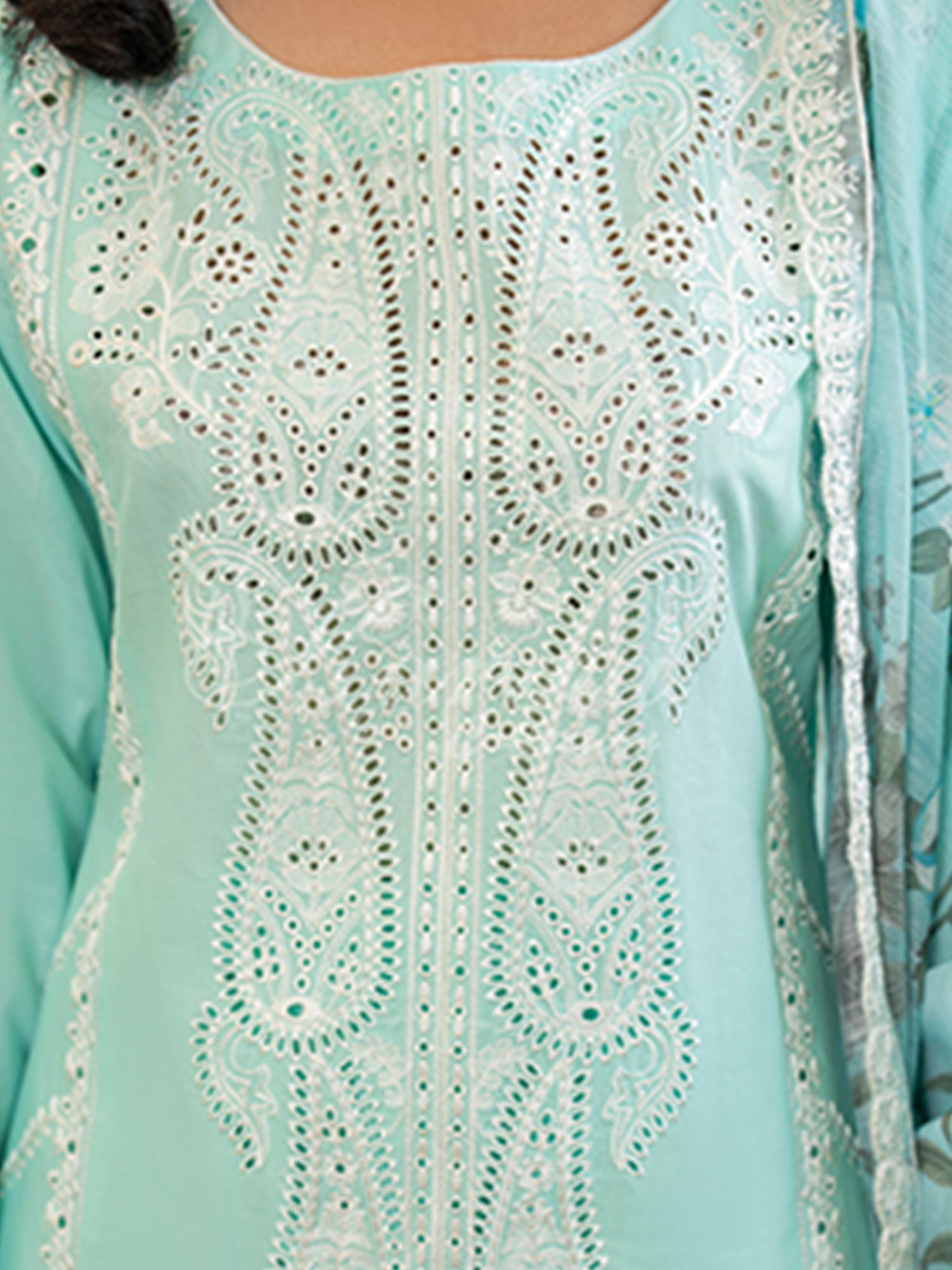 Karma Collection "Kayseria" Soft Blue Embroidered Suit (KC1417)