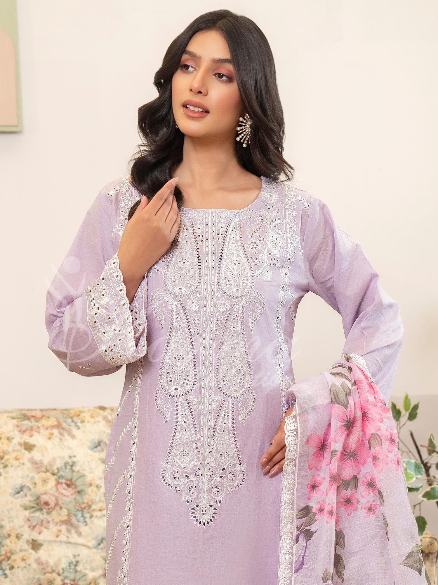 Karma Collection "Kayseria" Lilac Embroidered Suit (KC1417)