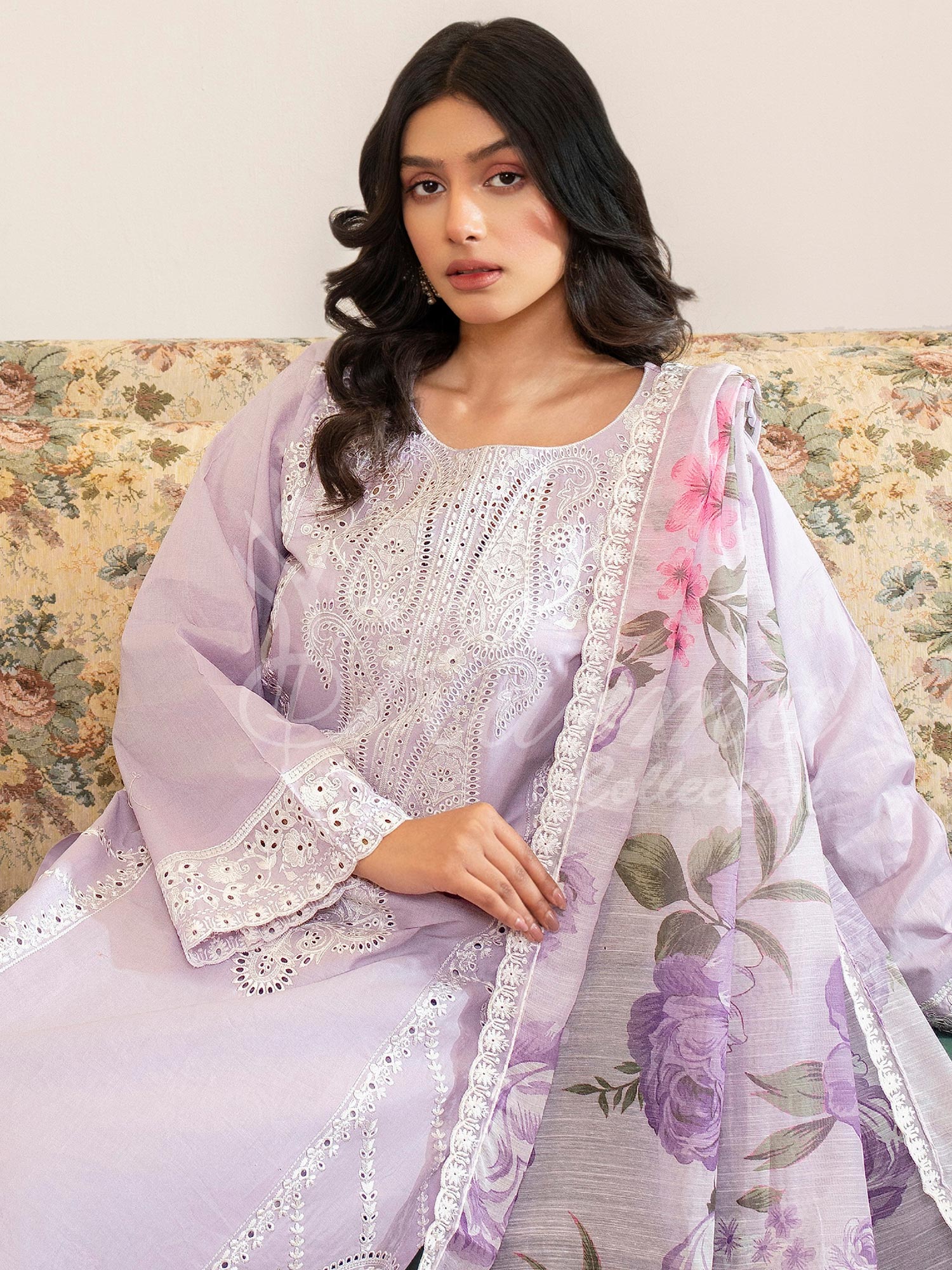 Karma Collection "Kayseria" Lilac Embroidered Suit (KC1417)