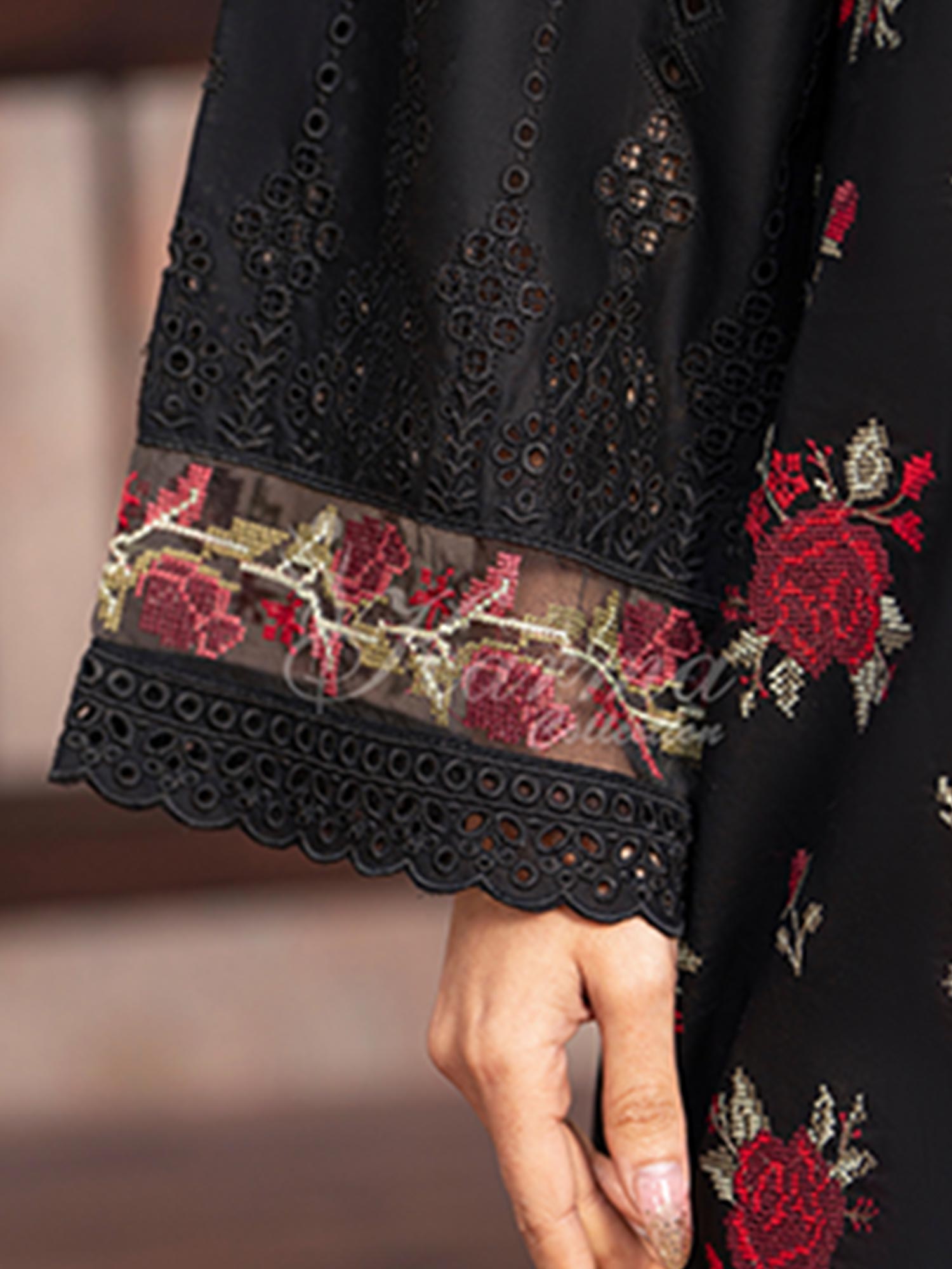 Karma Collection "Kayseria" Black Embroidered Suit (KC1420)