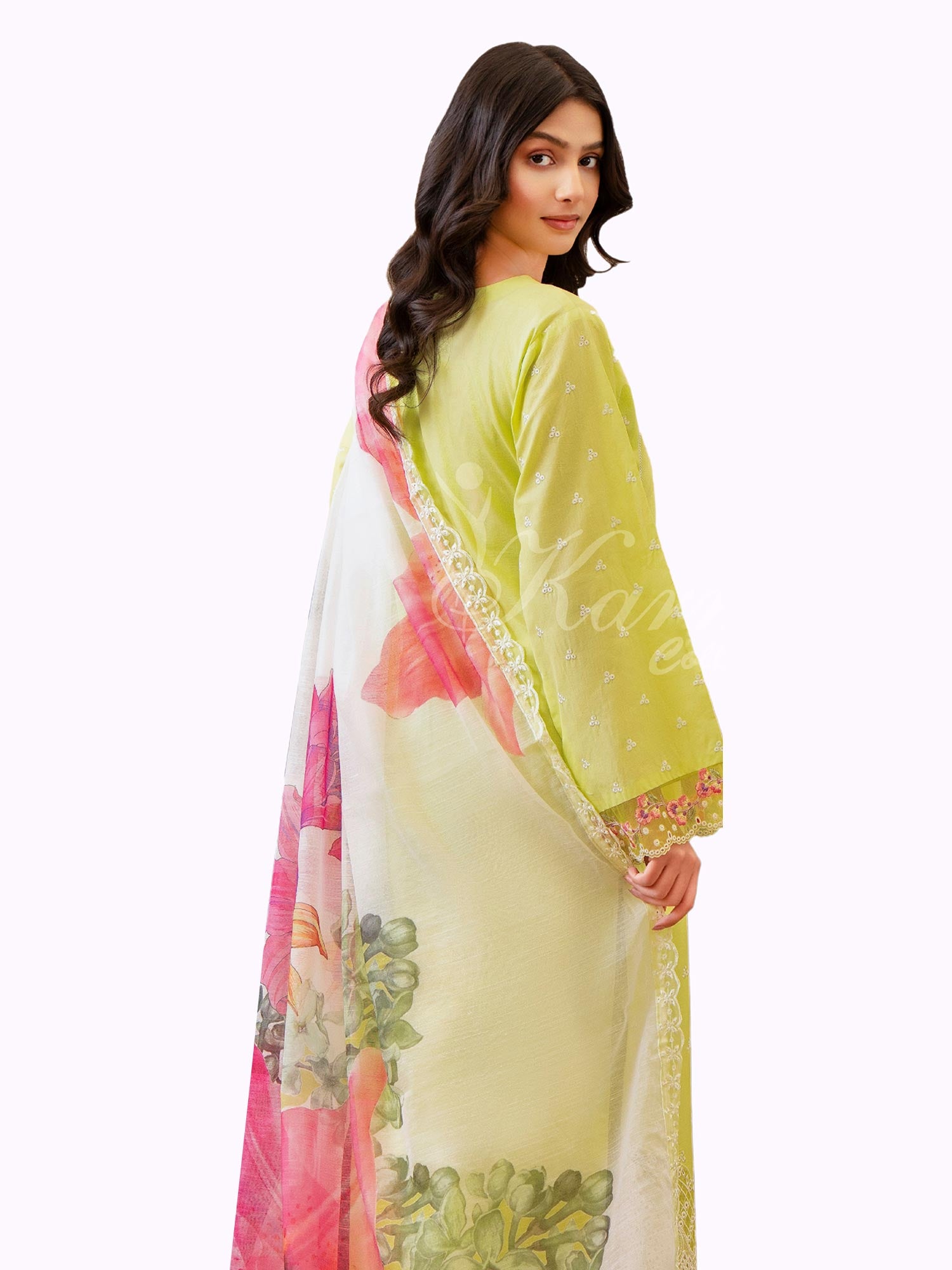 Karma Collection "Kayseria" Lime Embroidered Suit (KC1422)