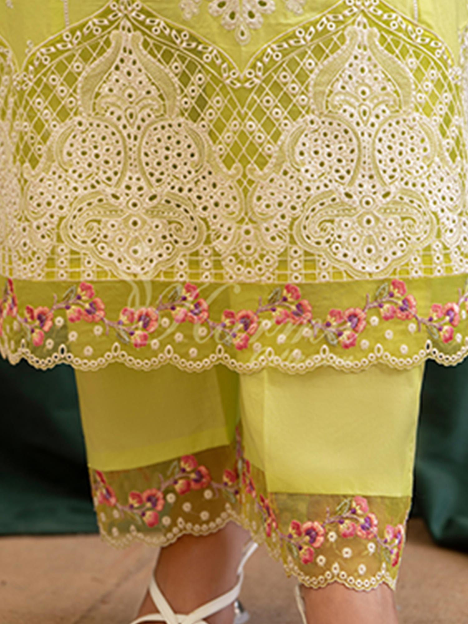 Karma Collection "Kayseria" Lime Embroidered Suit (KC1422)