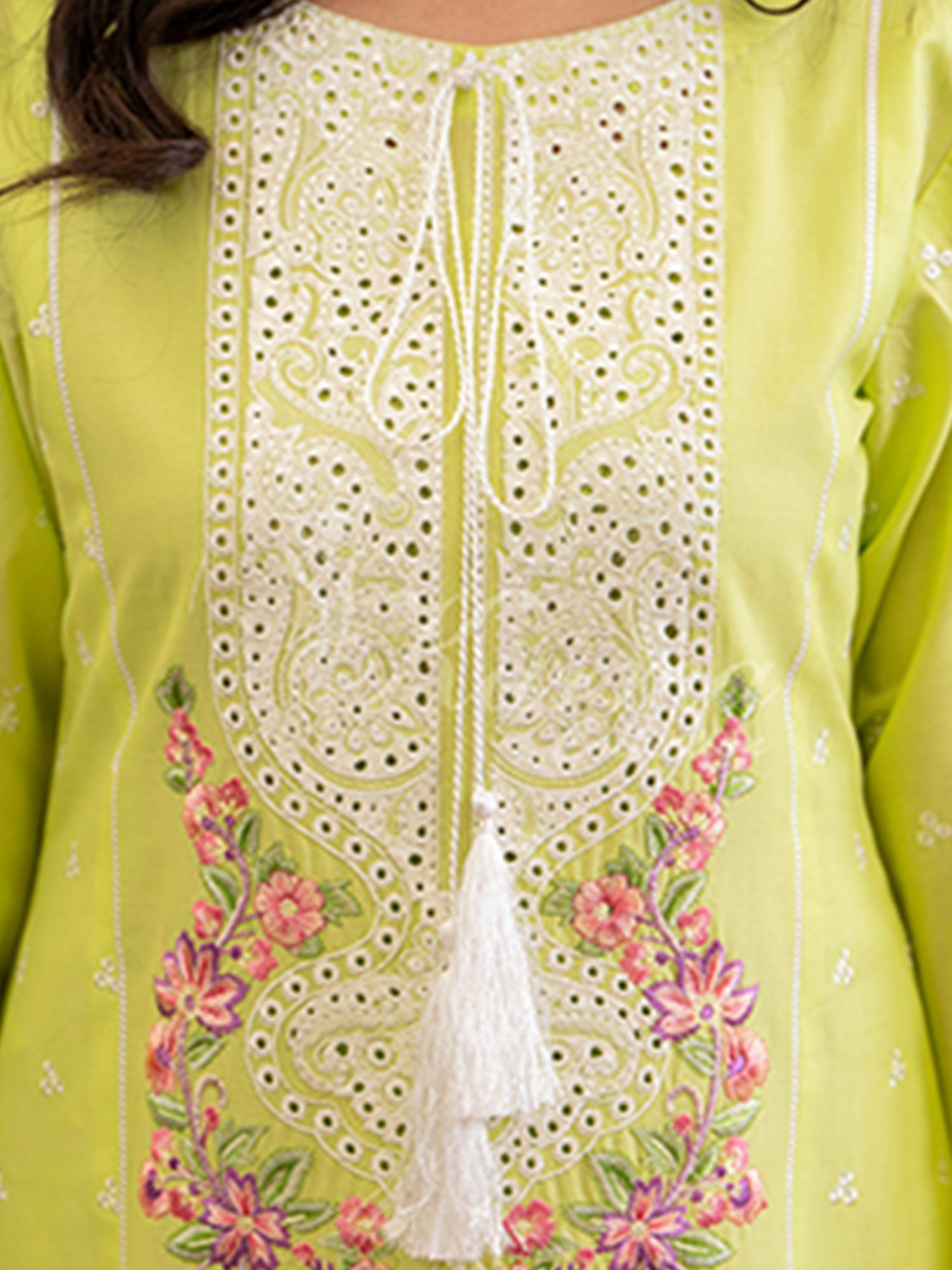 Karma Collection "Kayseria" Lime Embroidered Suit (KC1422)