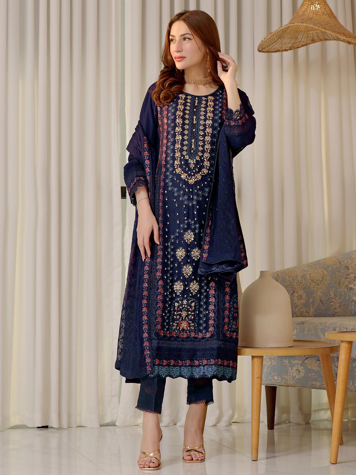 Wardah Uzair "Baag-e-Bahar" Luxury Embroidered Chiffon Suit - Kehkashan