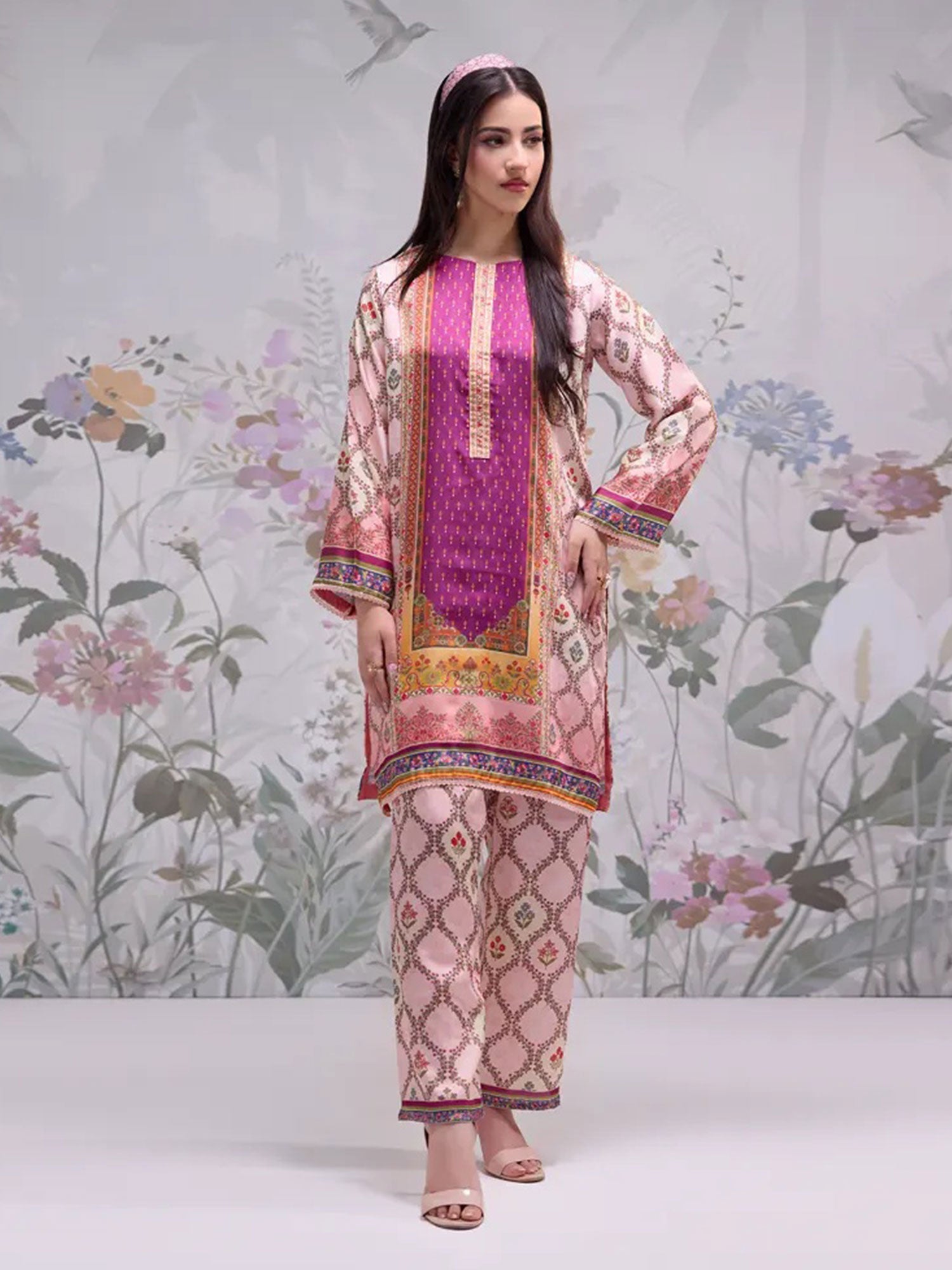 Regalia Luxe Silk 2-Piece Suit - Magenta