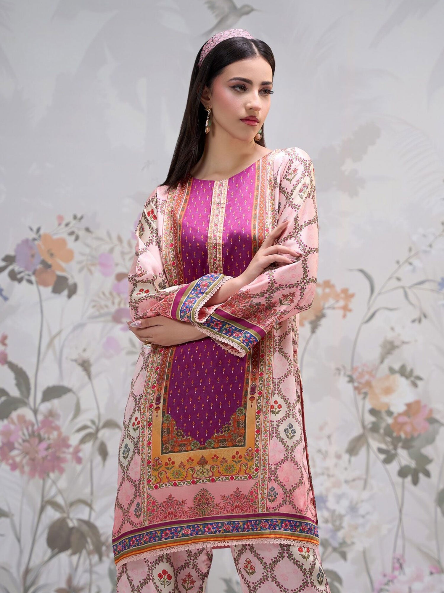 Regalia Luxe Silk 2-Piece Suit - Magenta