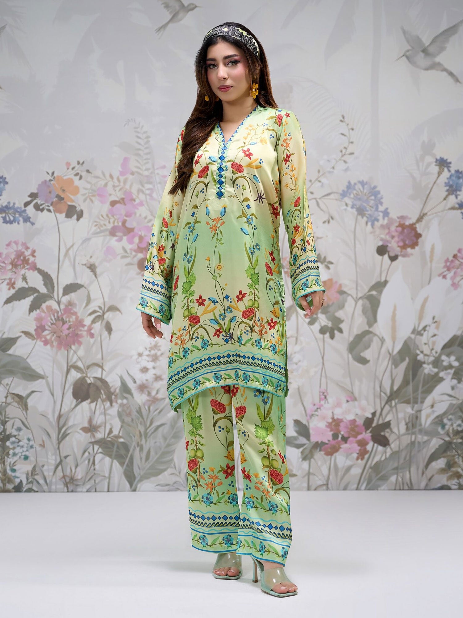 Regalia Luxe Silk 2-Piece Suit - Lime Green