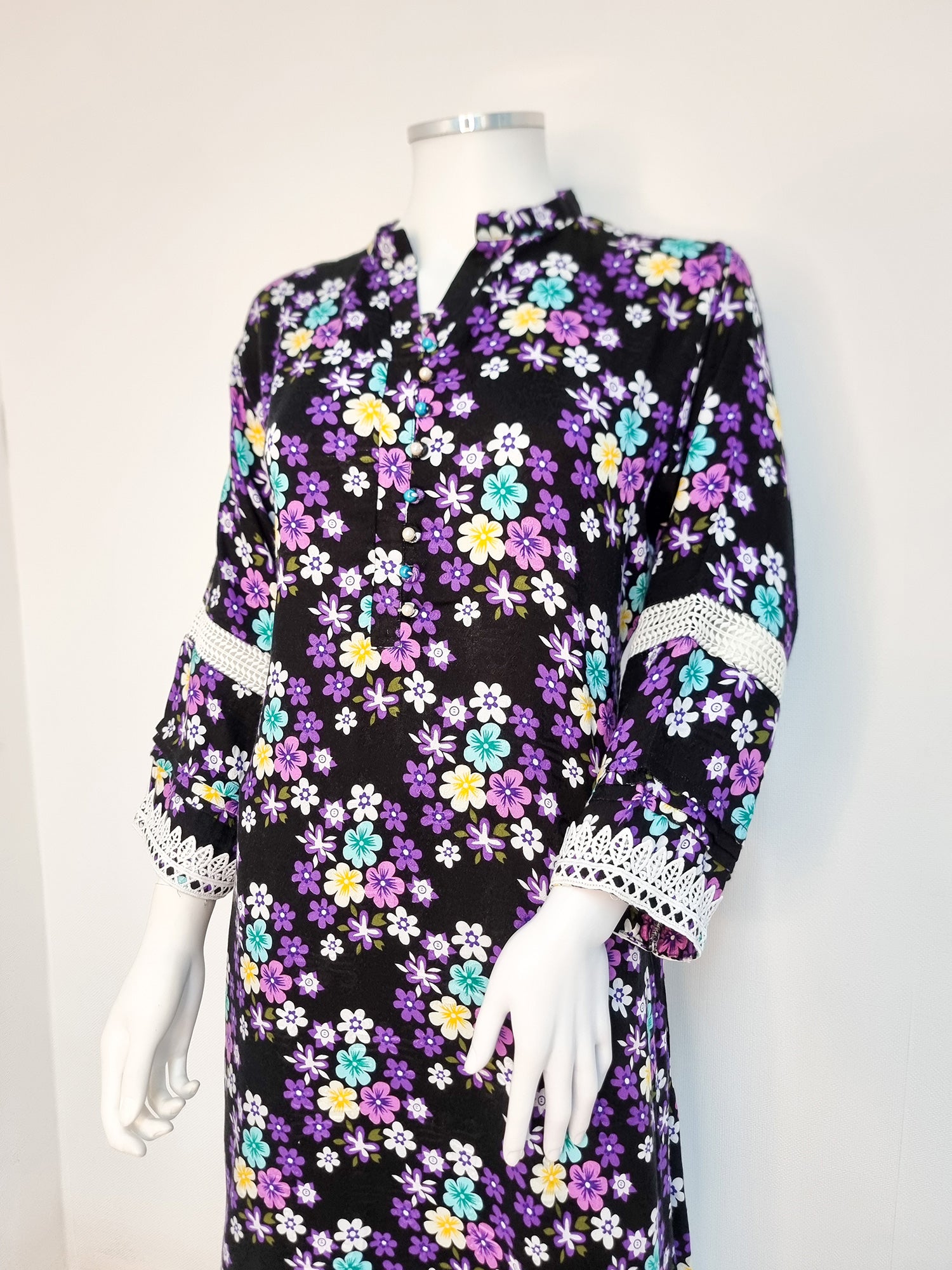 Black Floral Marina Printed Casual 2-Piece Suit