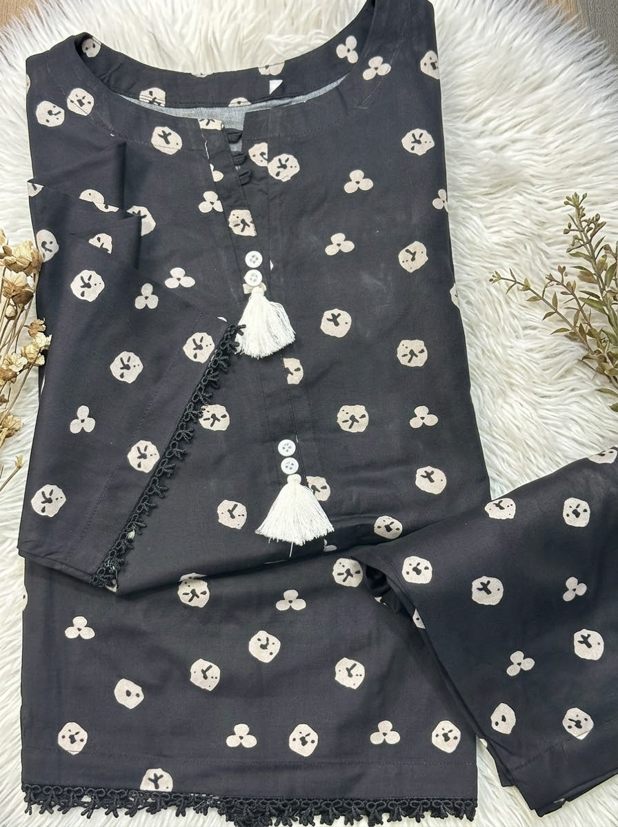 Charcoal Black Winter Linen Casual 2-Piece Co-Ords Suit