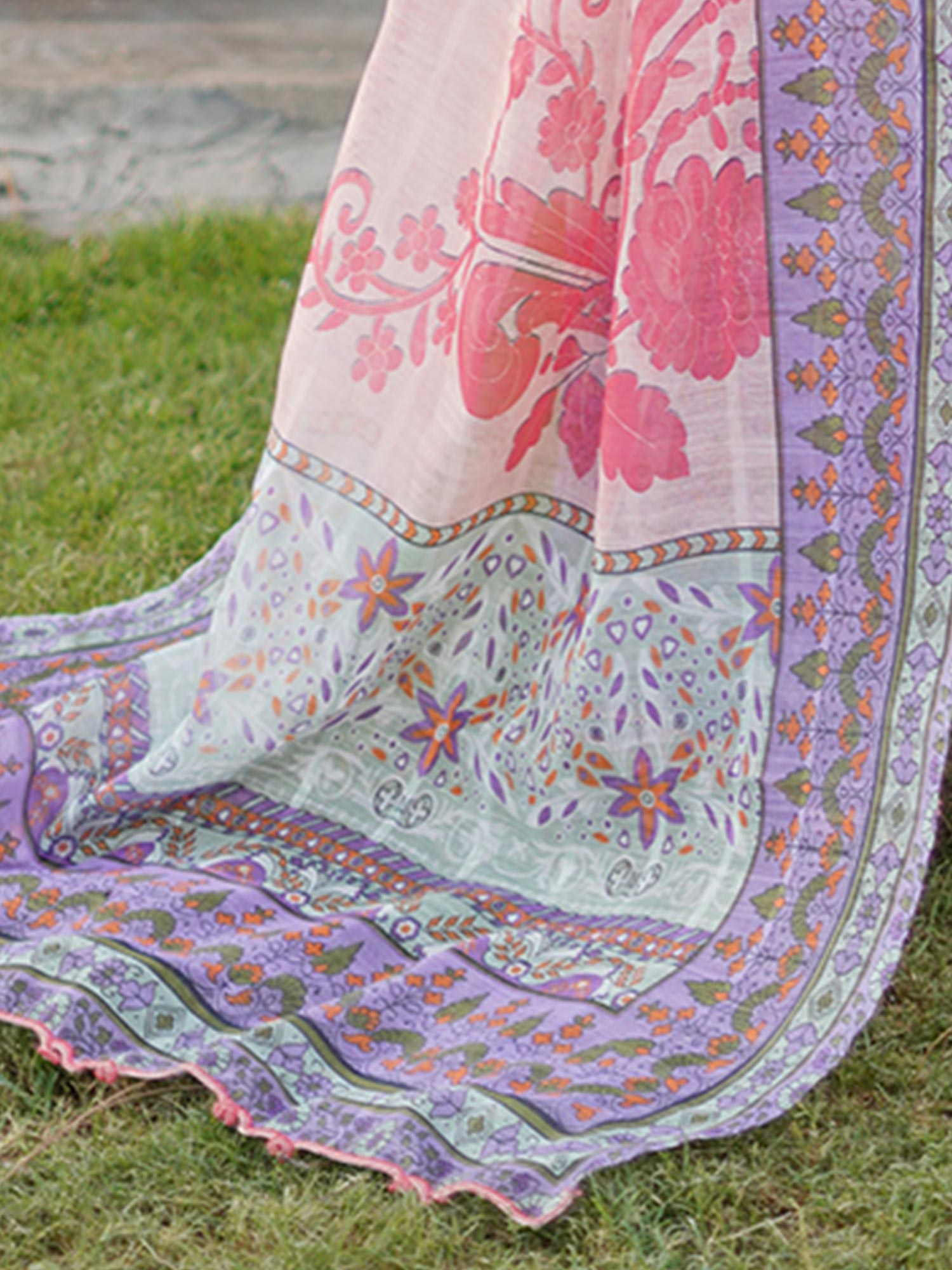 Munira Embroidered Lux Cotton Suit (MSL-03) - Peach