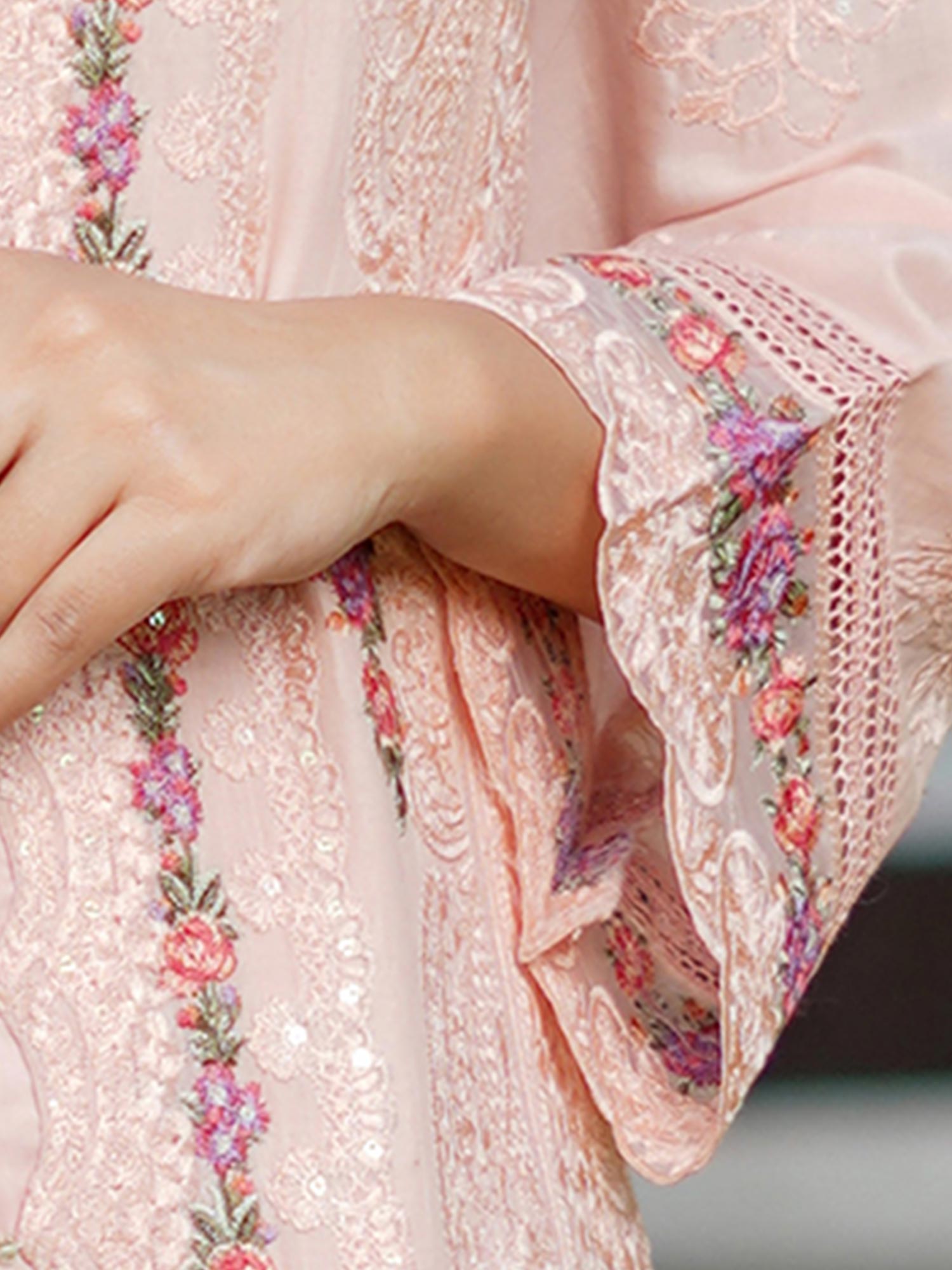 Munira Embroidered Lux Cotton Suit (MSL-03) - Peach