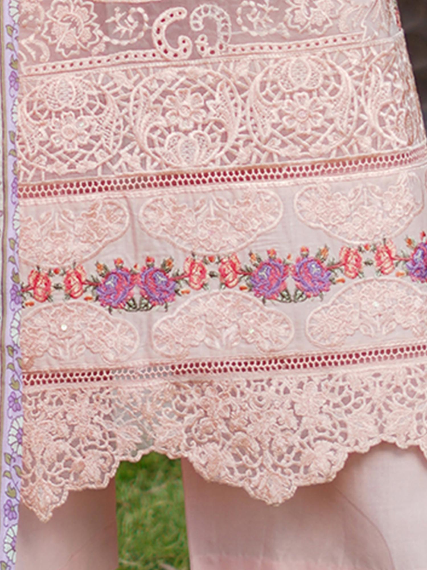 Munira Embroidered Lux Cotton Suit (MSL-03) - Peach