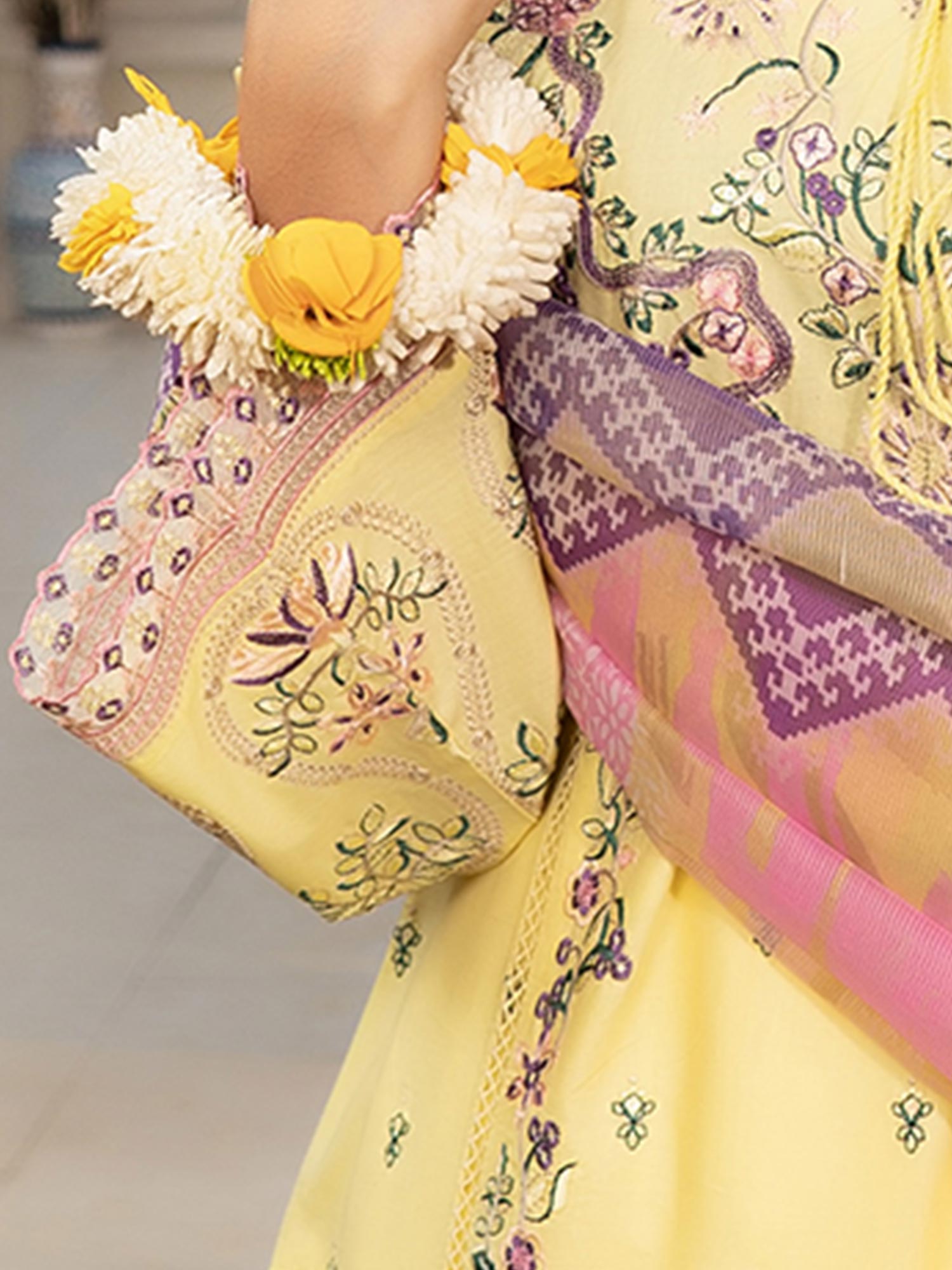 Munira Embroidered Lawn Suit (MSL-05) - Yellow