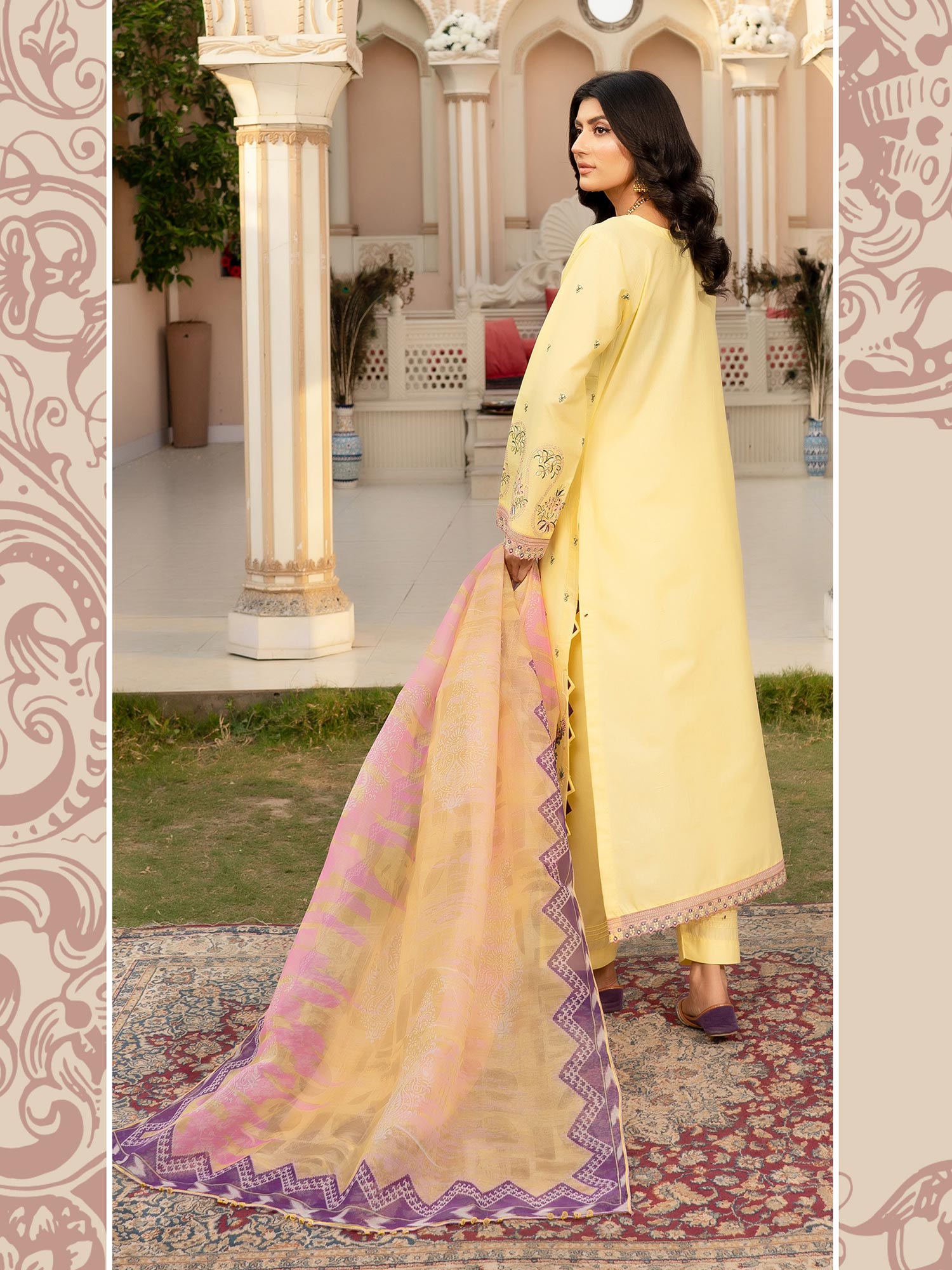 Munira Embroidered Lawn Suit (MSL-05) - Yellow