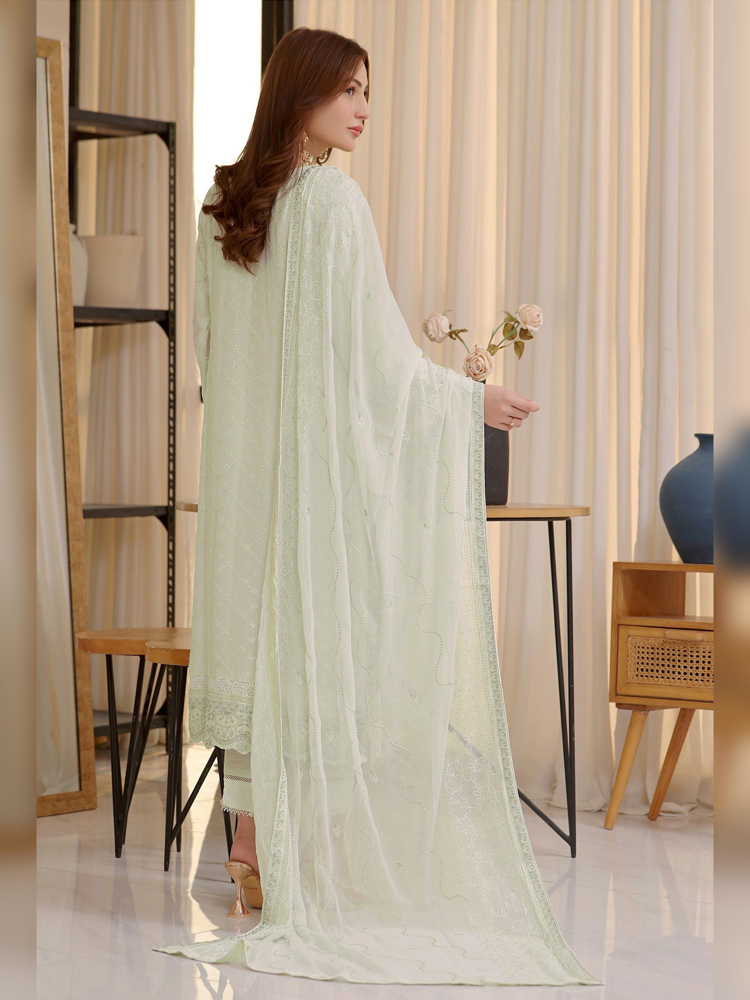 Wardah Uzair "Baag-e-Bahar" Luxury Embroidered Chiffon Suit - Mehak