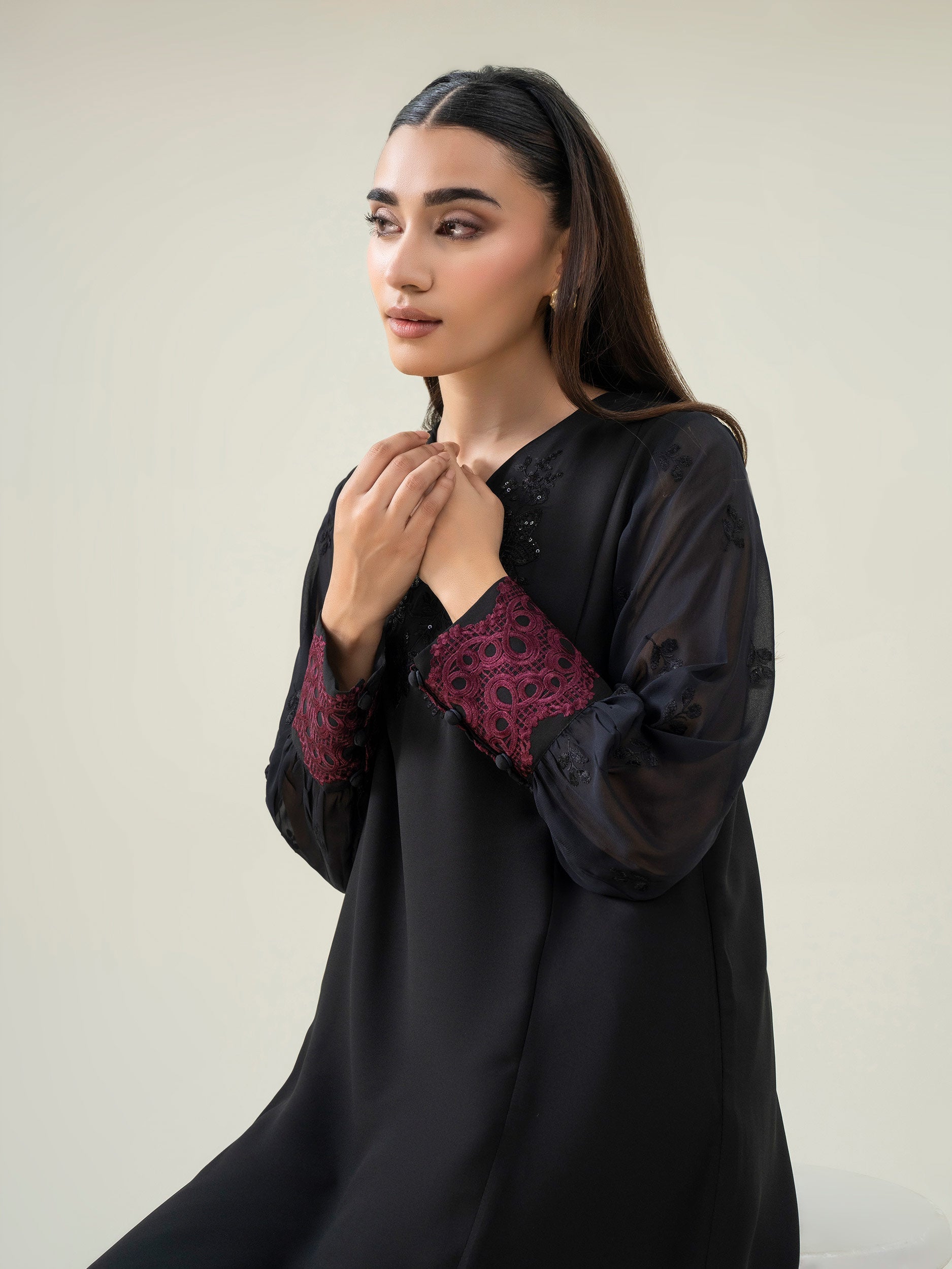 Limelight Black Grip Embroidered Shirt (P8658SH)