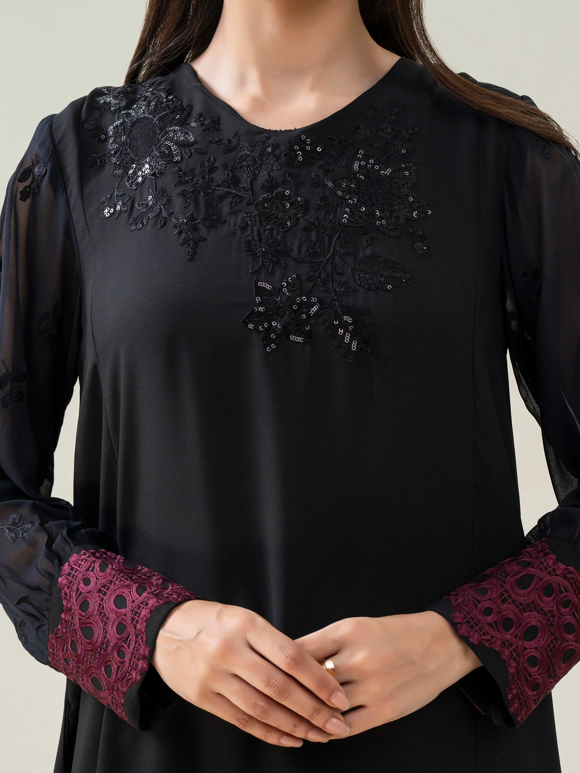Limelight Black Grip Embroidered Shirt (P8658SH)