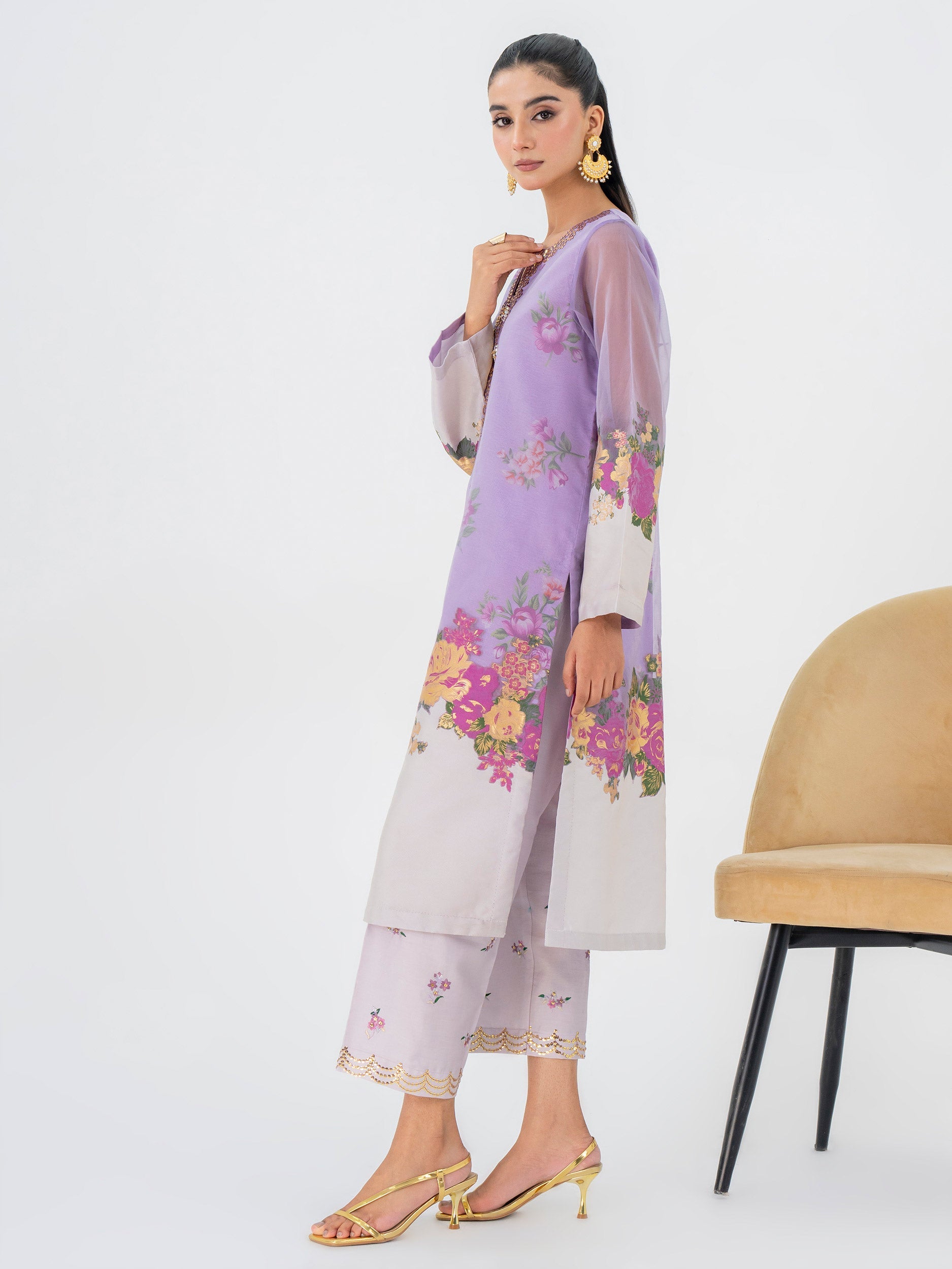 Limelight Lilac Organza Jacquard Embroidered 2-Piece Suit (P8998ST)