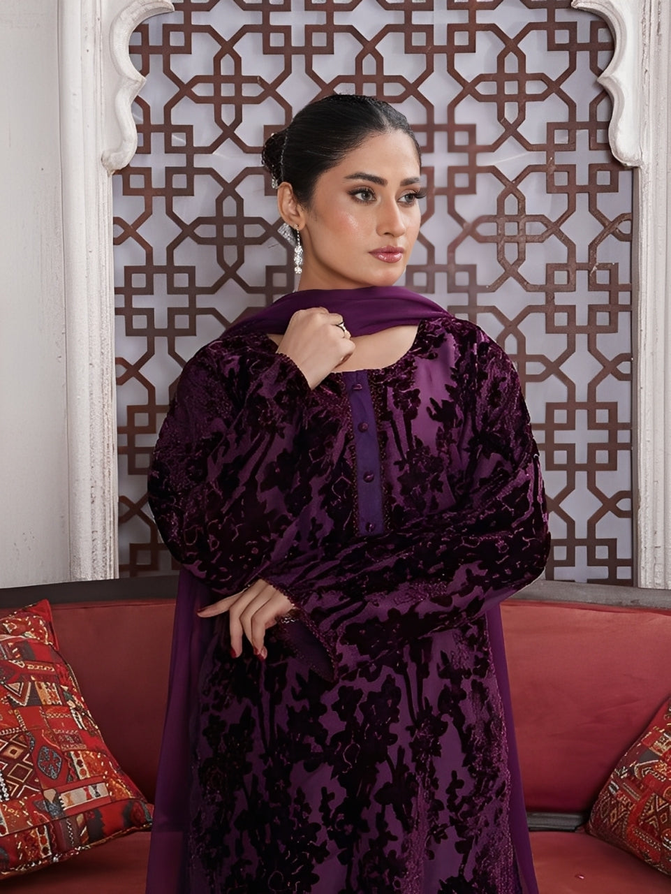 Rangz Plachi 3-Piece Suit - Plum