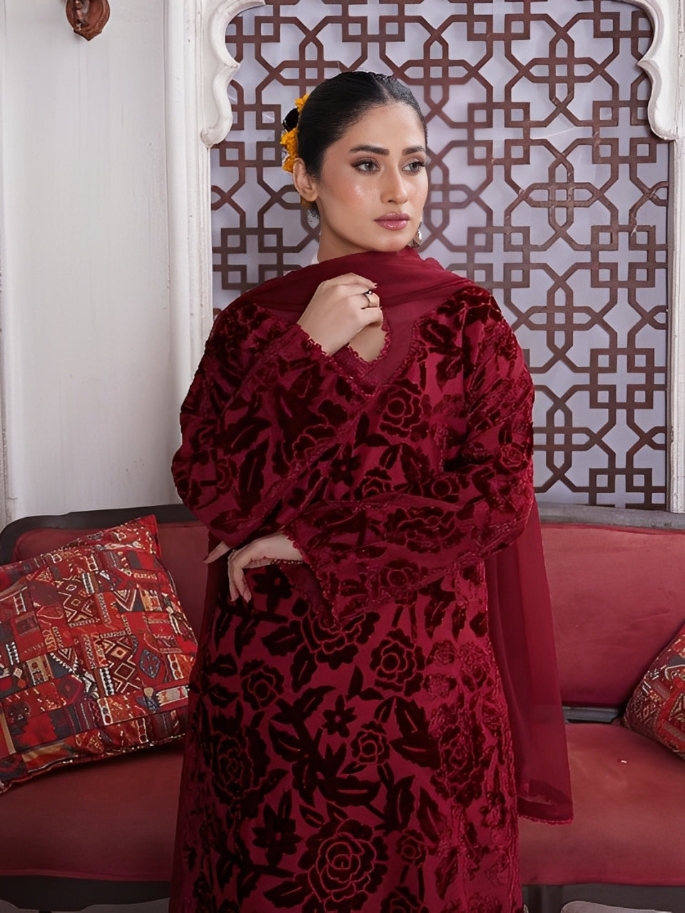 Rangz Plachi 3-Piece Suit - Red