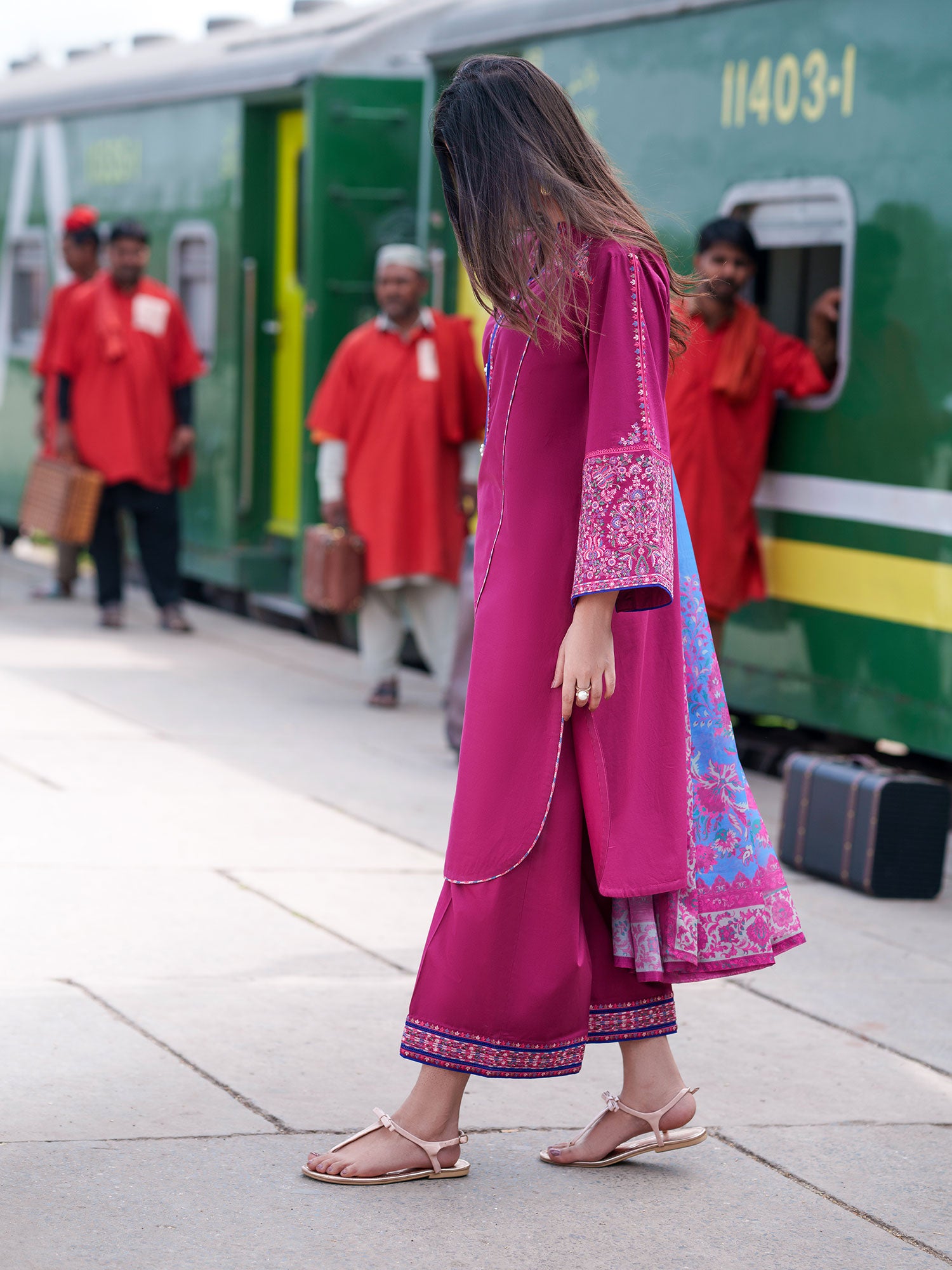 Casual Lite "Safarnama" Premium Embroidered Lawn Suit - Pink