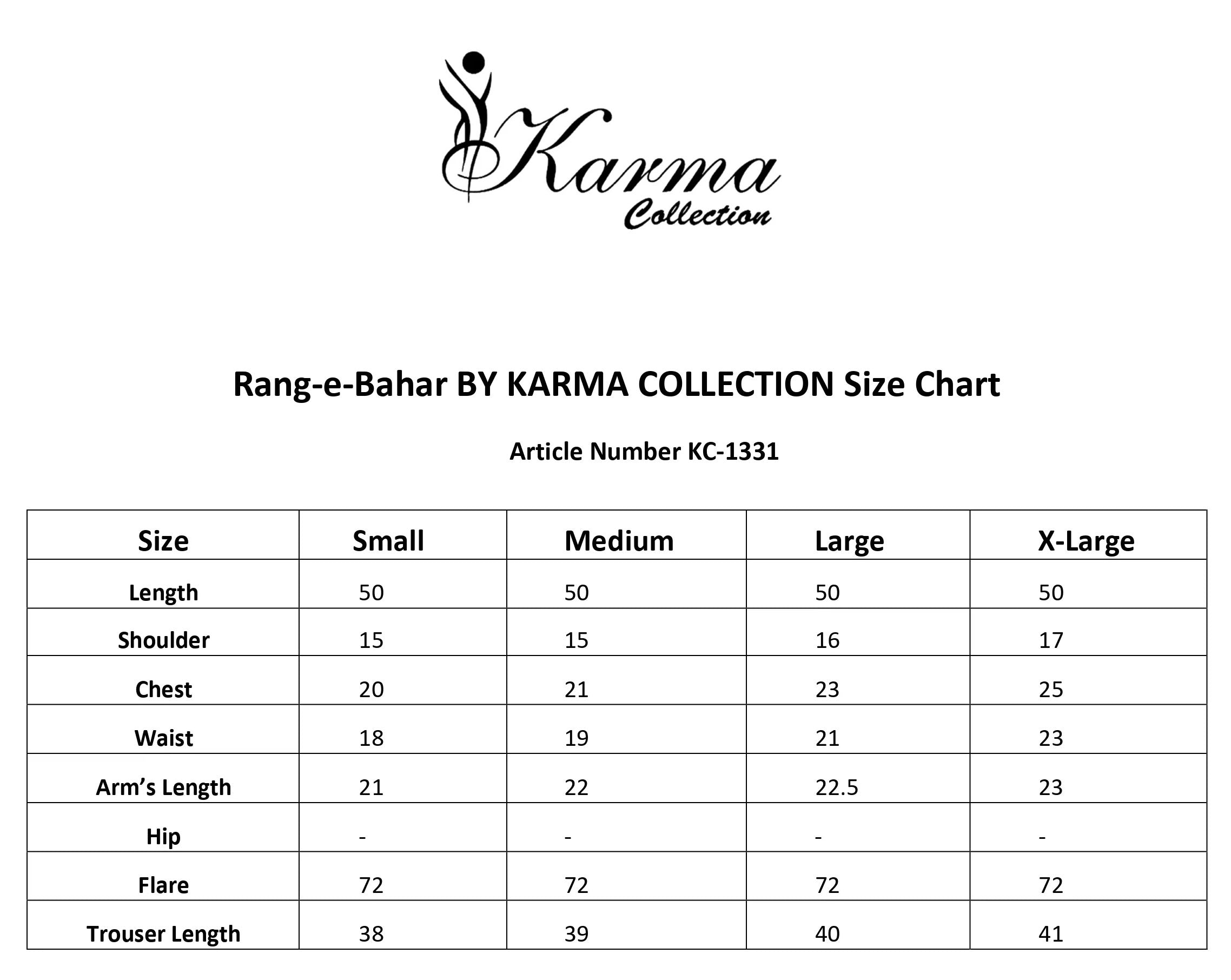 Karma Collection Light Skin Cotton Frock Embroidered Suit (KC1331)