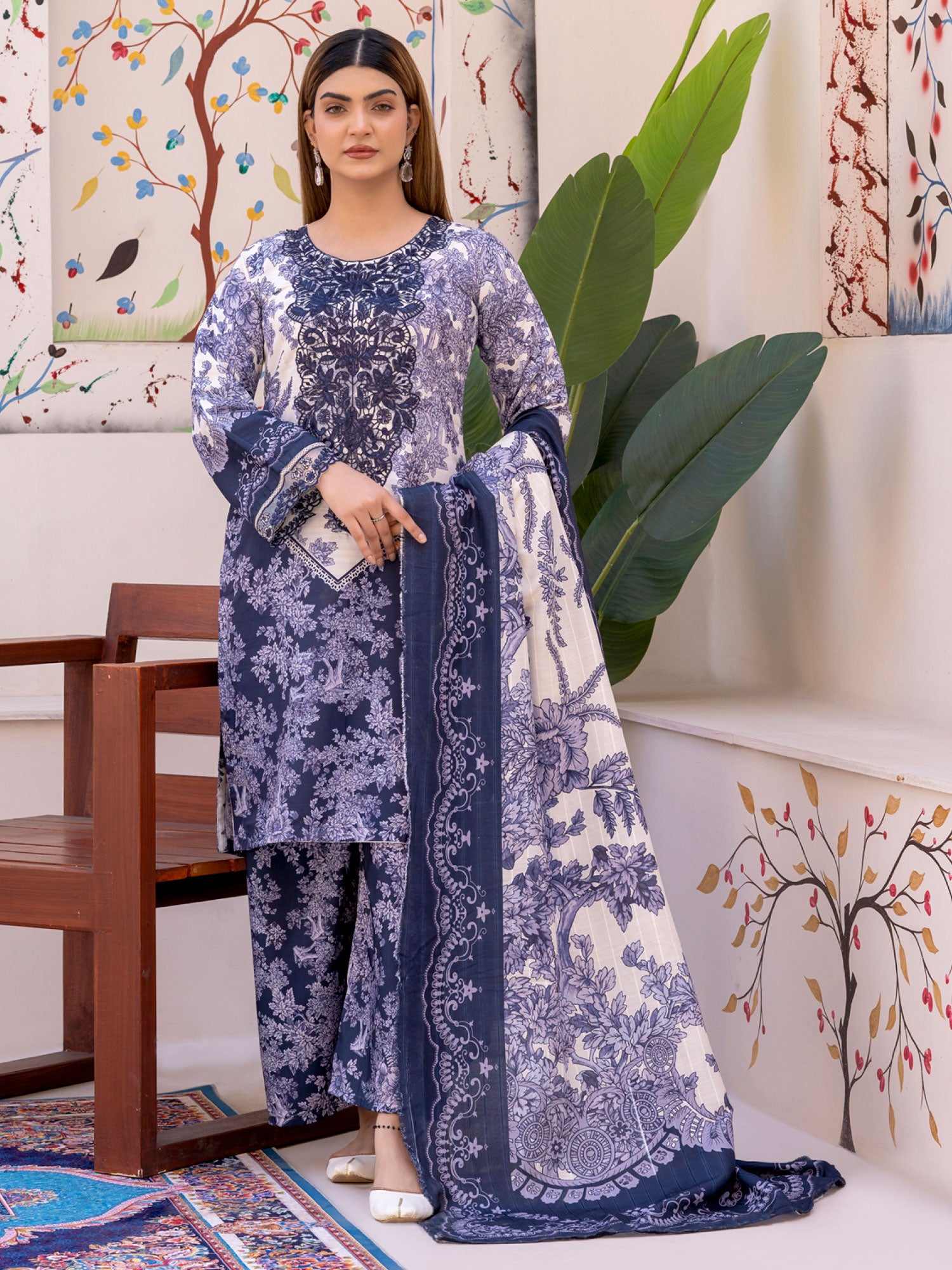 Rangz Raw Silk 3-Piece Suit - Navy