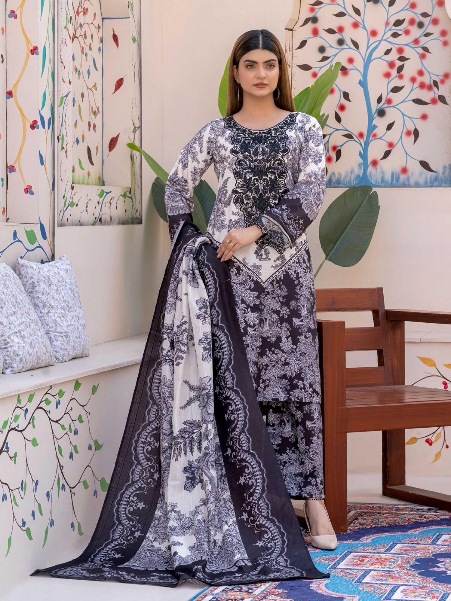 Rangz Raw Silk 3-Piece Suit - Black