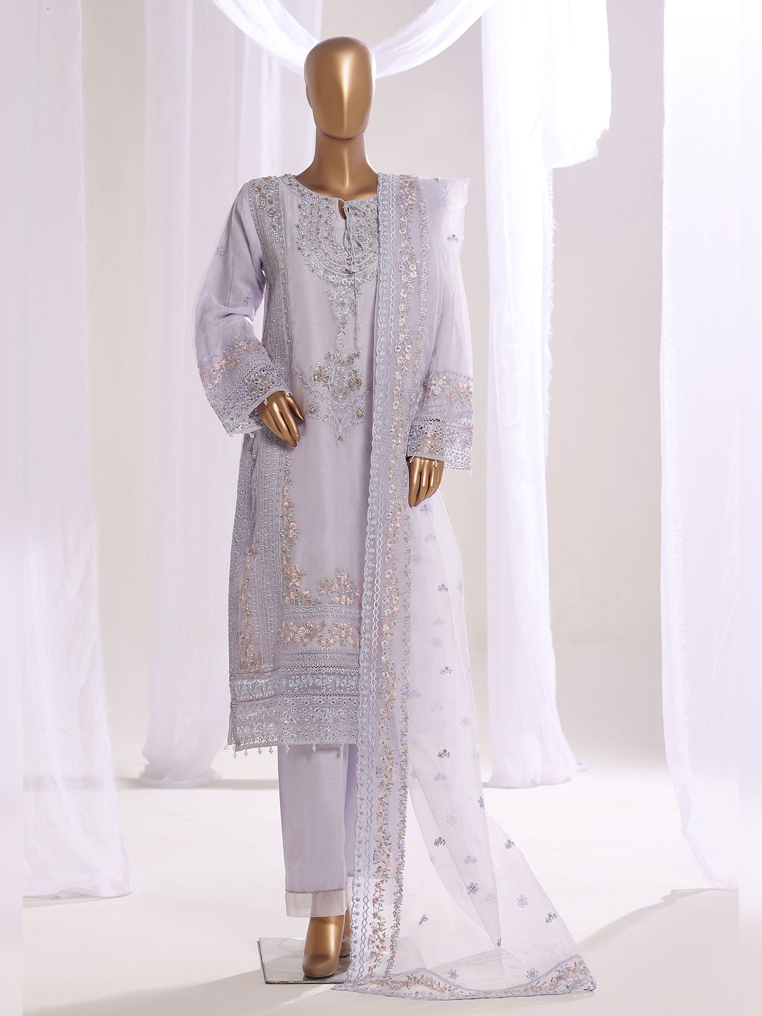 Sadabahar "Mahpara Vol.16" Festive Embroidered Chiffon Suit - Lilac