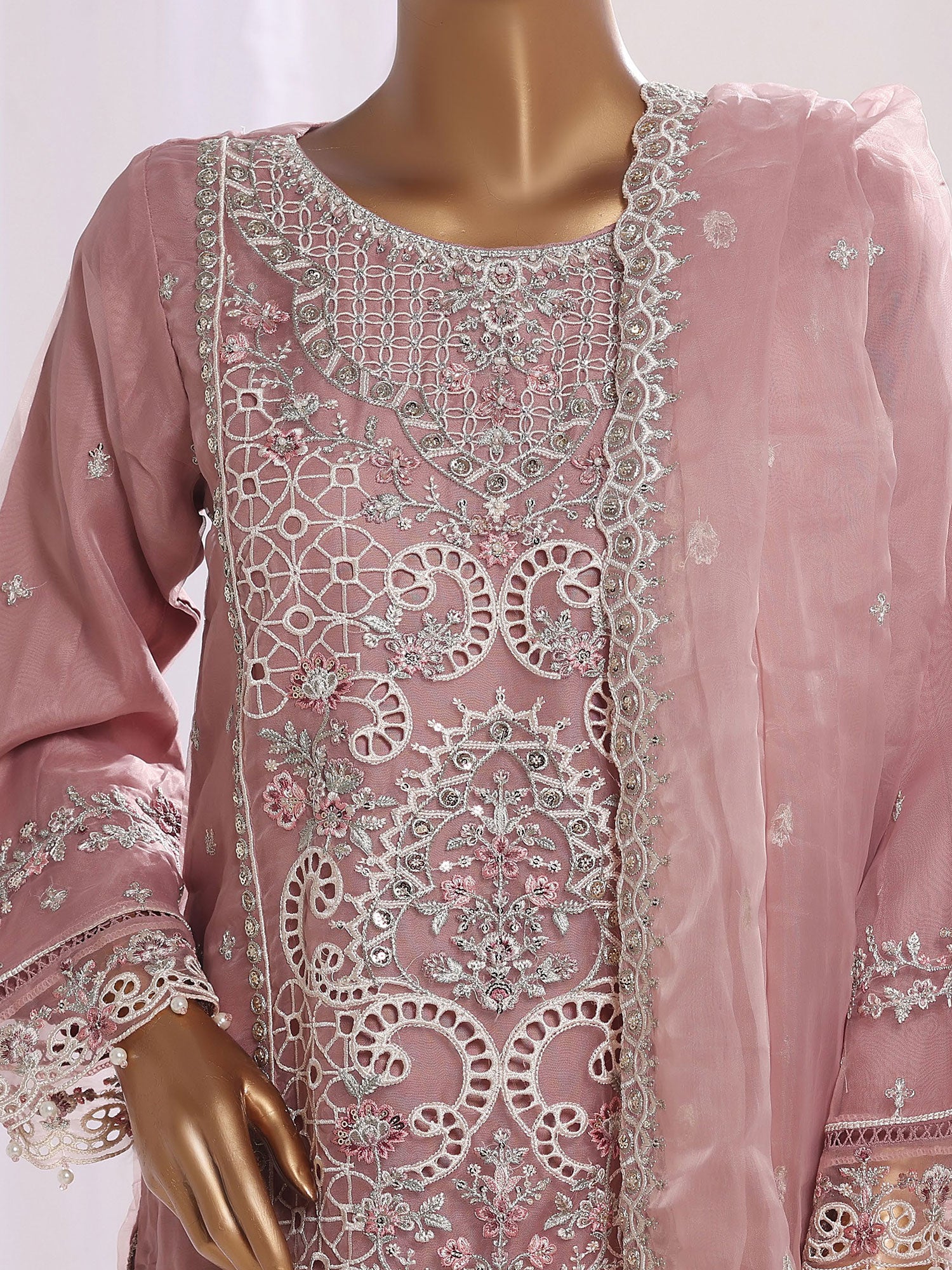 Sadabahar "Mahpara Vol.16" Festive Embroidered Chiffon Suit - Pink