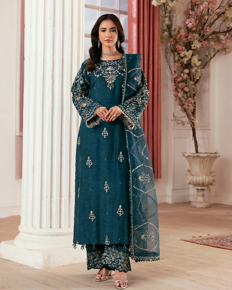 Ally's Zinc Embellished Raw Silk 3-Piece Suit (AN113)