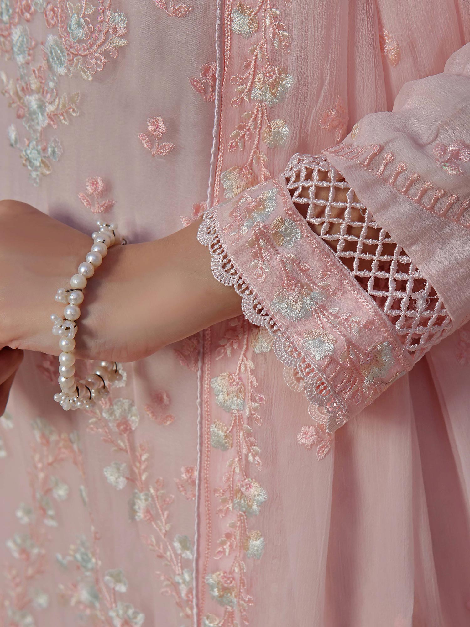 Wardah Uzair "Kanwal" Embroidered Chiffon Maxi Suit - Vanya