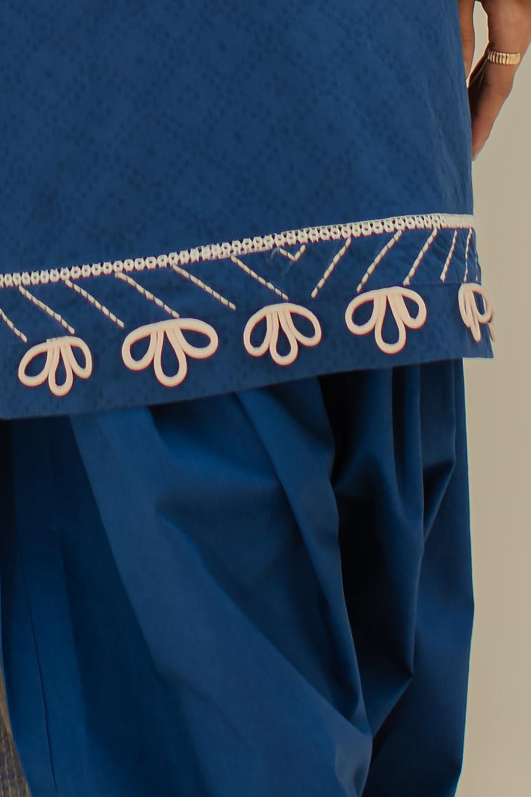Zellbury Unstitched Embroidered Jacquard 3-Piece Suit - Blue
