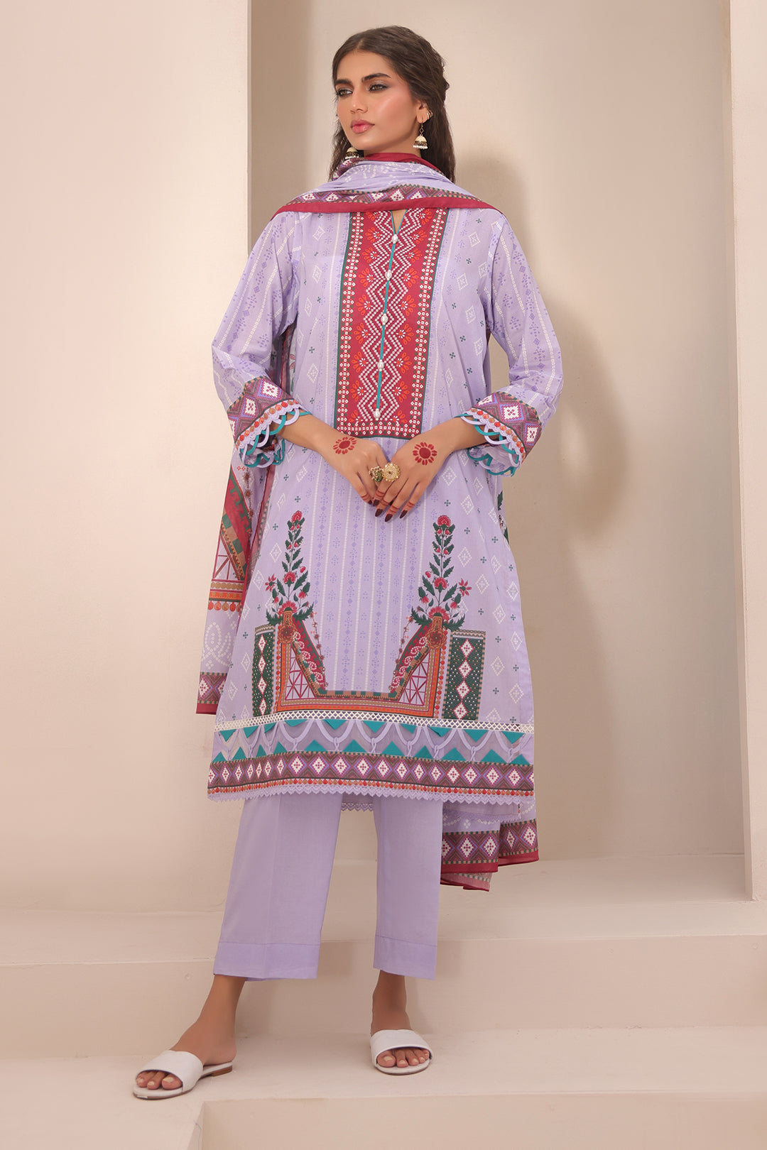 Zellbury Unstitched Printed Lawn 3-Piece Suit - Lilac