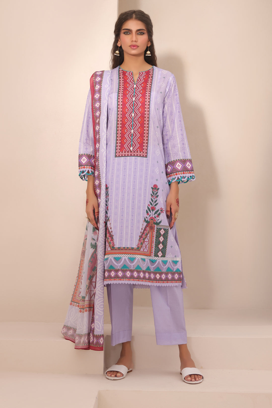Zellbury Unstitched Printed Lawn 3-Piece Suit - Lilac