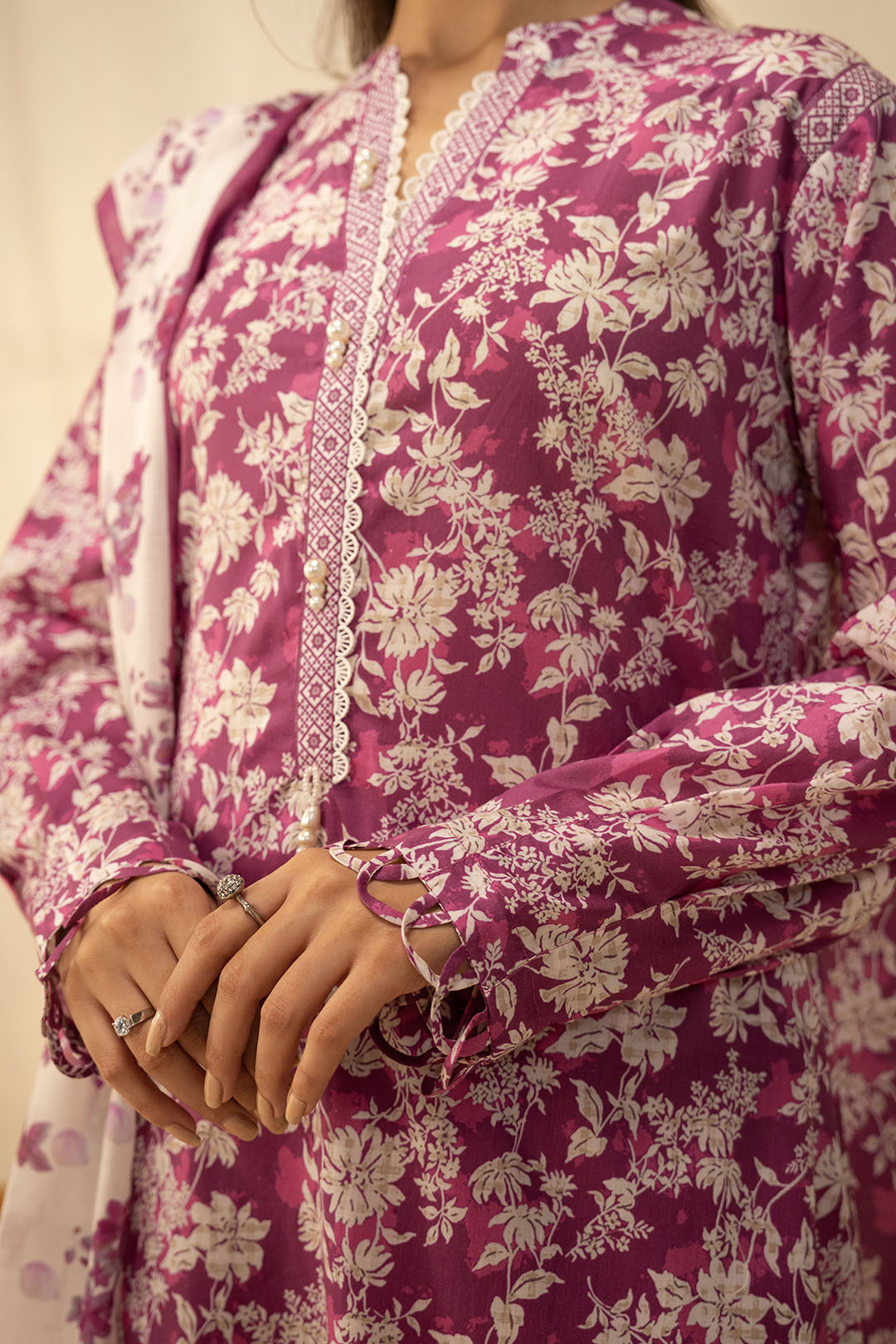 Zellbury Unstitched Printed Lawn 2-Piece Suit - Pink