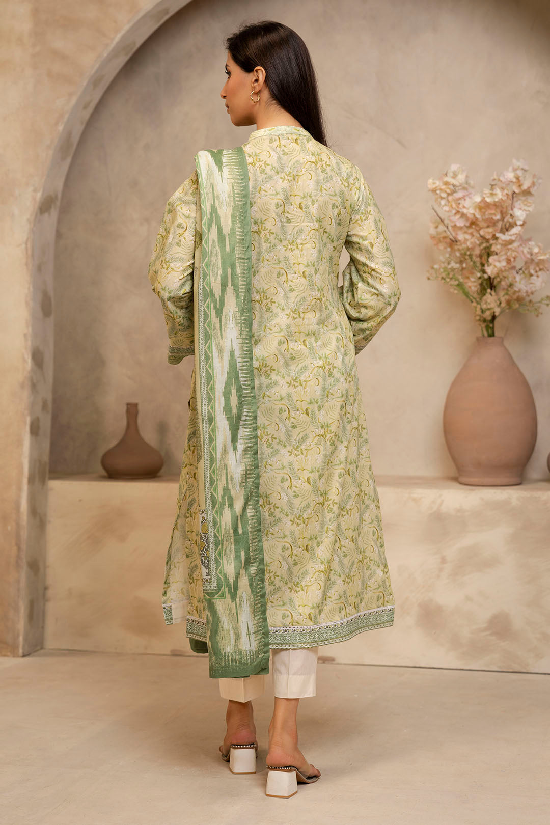 Zellbury Unstitched Printed Lawn 2-Piece Suit - Light Green
