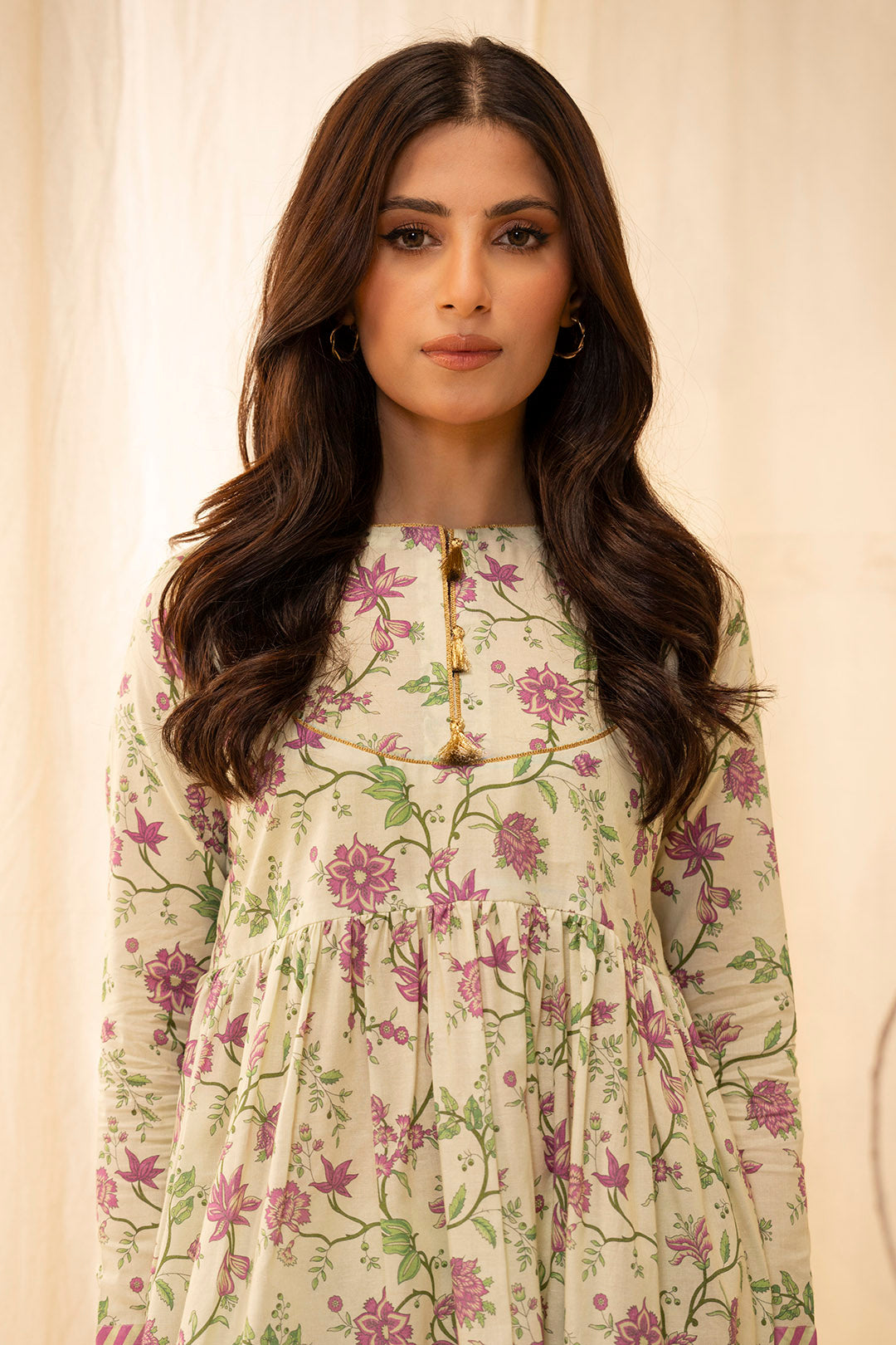 Zellbury Unstitched Printed Lawn 2-Piece Suit - Off-White