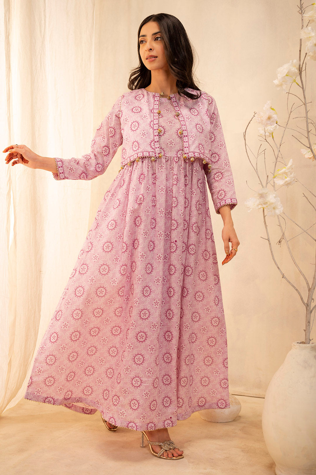 Zellbury Unstitched Printed Lawn 2-Piece Suit - Light Pink