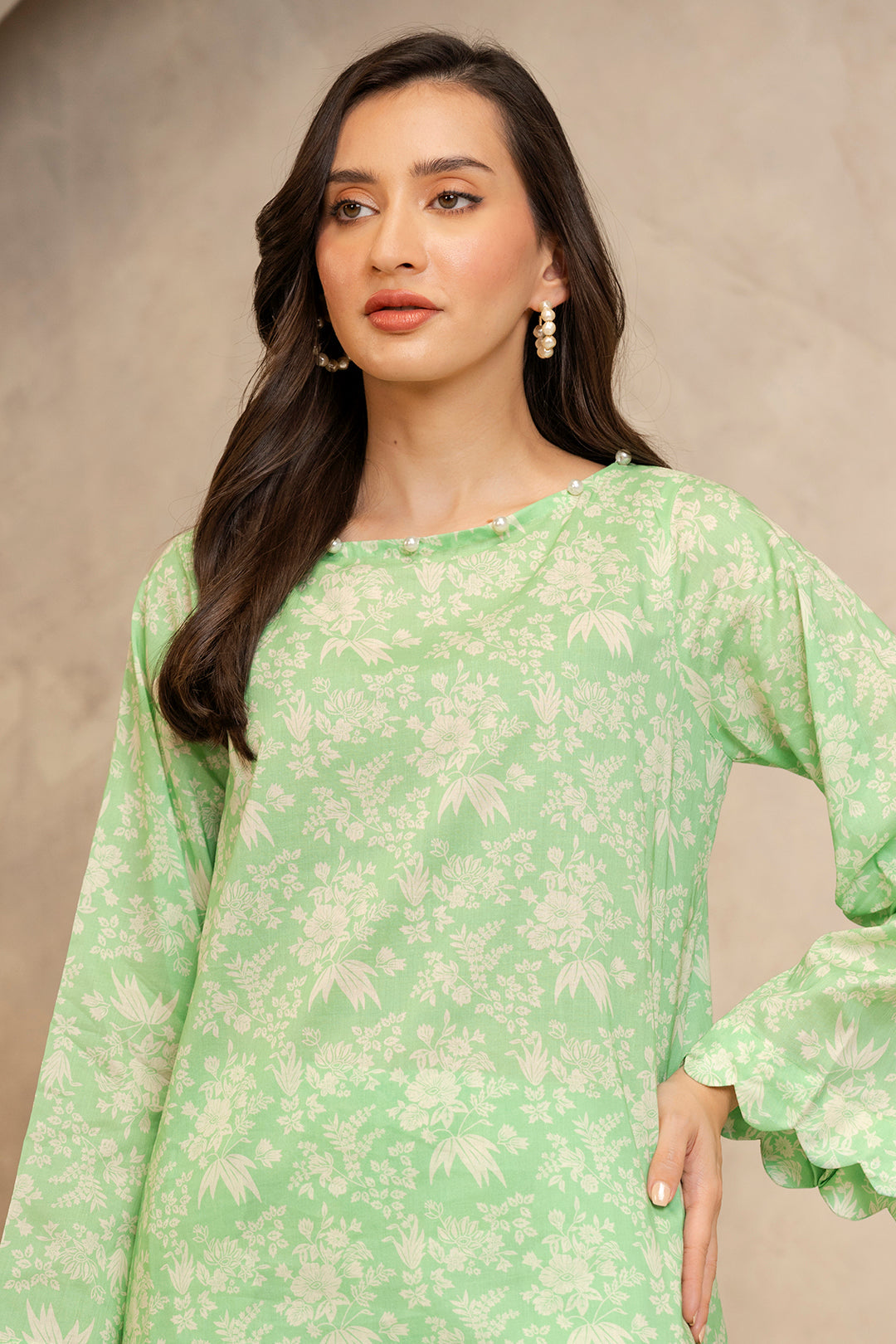 Zellbury Unstitched Printed Lawn 2-Piece Suit - Light Green