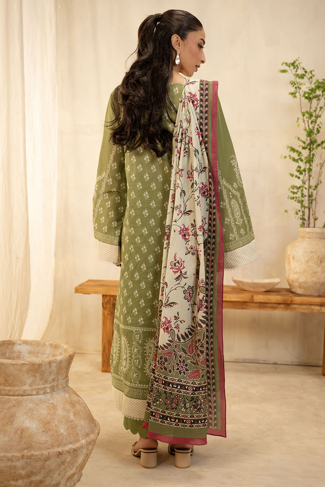 Zellbury Unstitched Printed Lawn 3-Piece Suit - Green