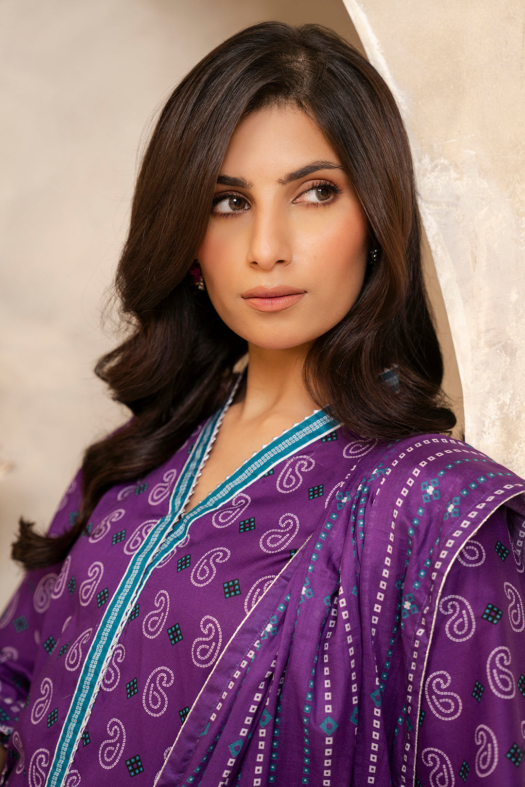 Zellbury Unstitched Printed Lawn 3-Piece Suit - Purple