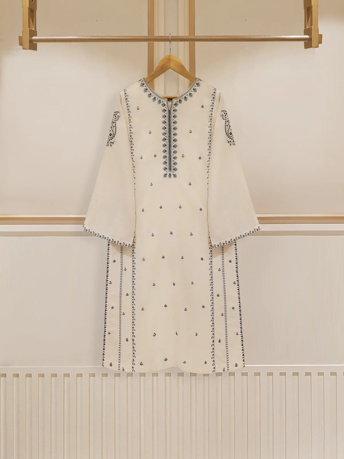 Agha Noor Off-White Pure Jacquard Lawn Shirt