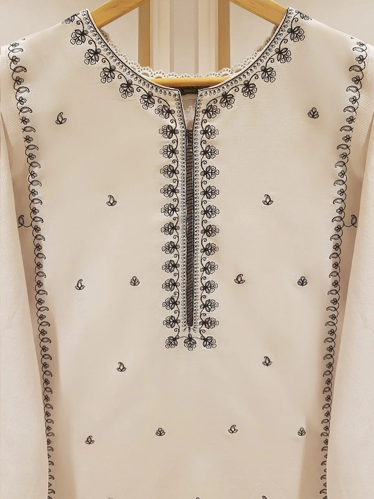 Agha Noor Off-White Pure Jacquard Lawn Shirt