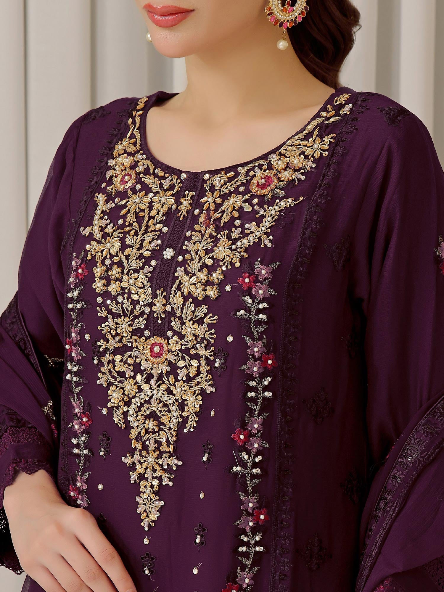 Wardah Uzair "Baag-e-Bahar" Luxury Embroidered Chiffon Suit - Zebaish