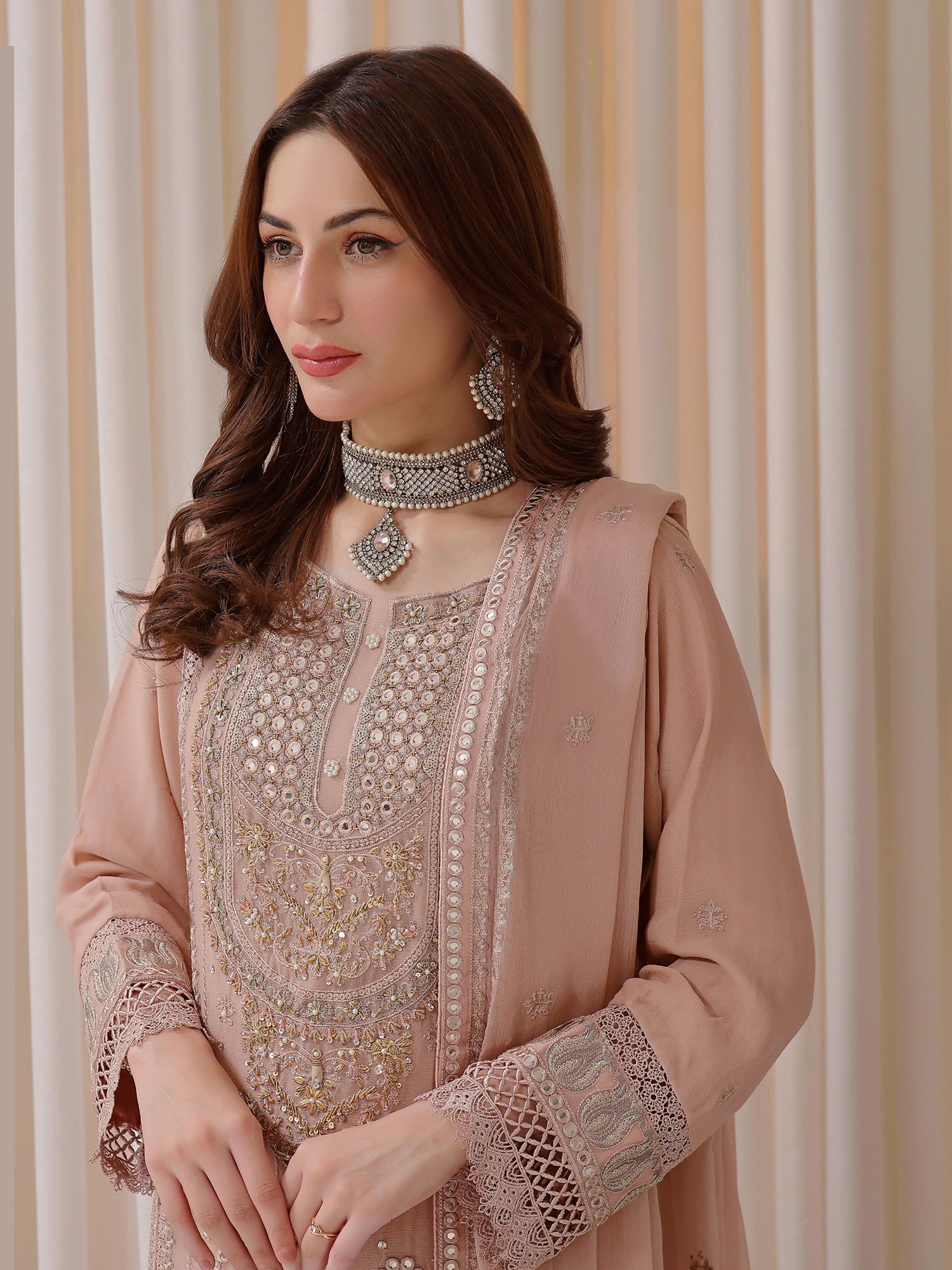 Wardah Uzair "Baag-e-Bahar" Luxury Embroidered Chiffon Suit - Zehra